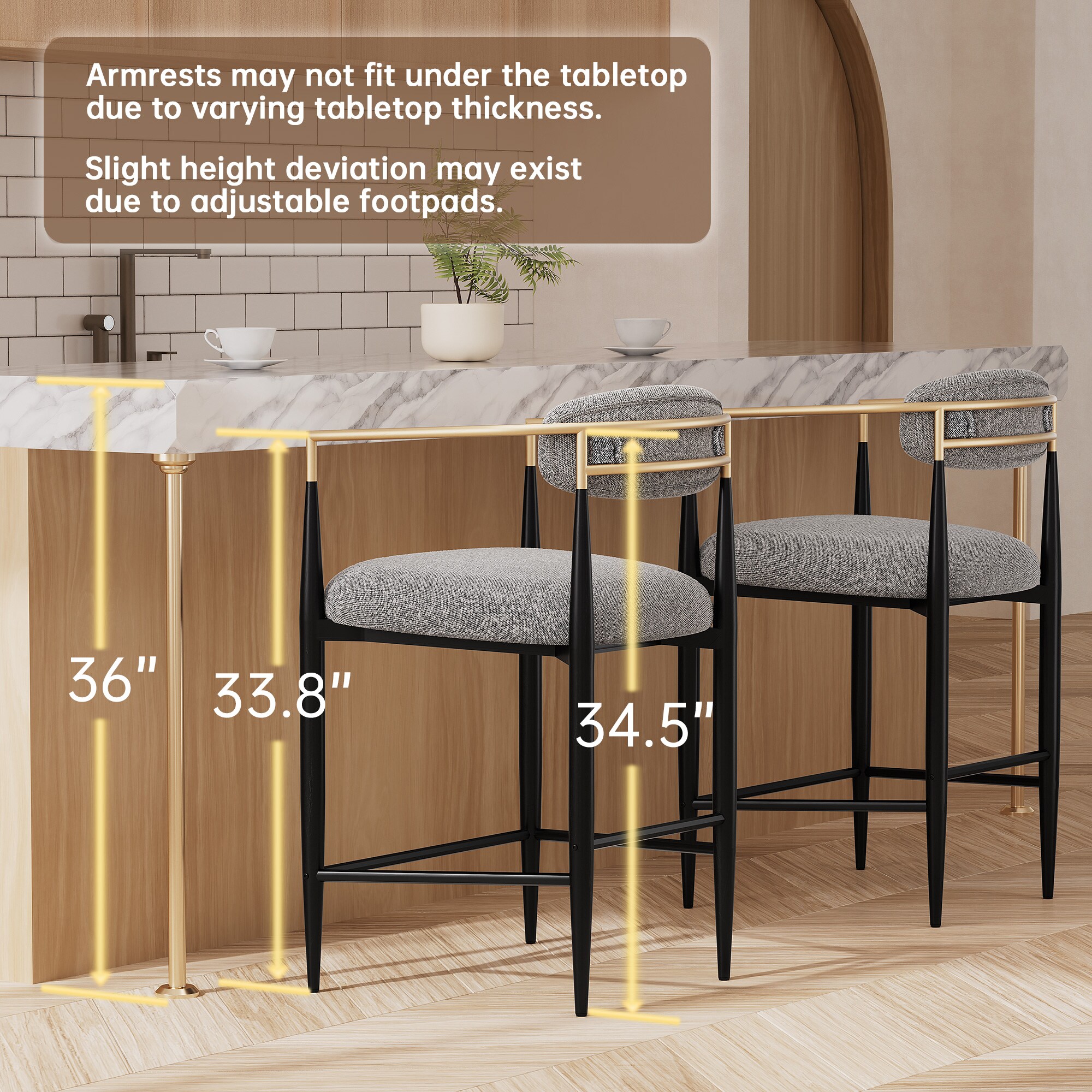 FARATI D2006BR-GREY Dining-Chairs - View #5