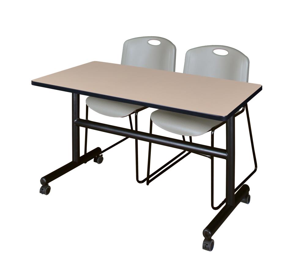 Regency MKFT4830BE44GY Training Off-white 4-Person Training Table (48-in W x 29-in H)