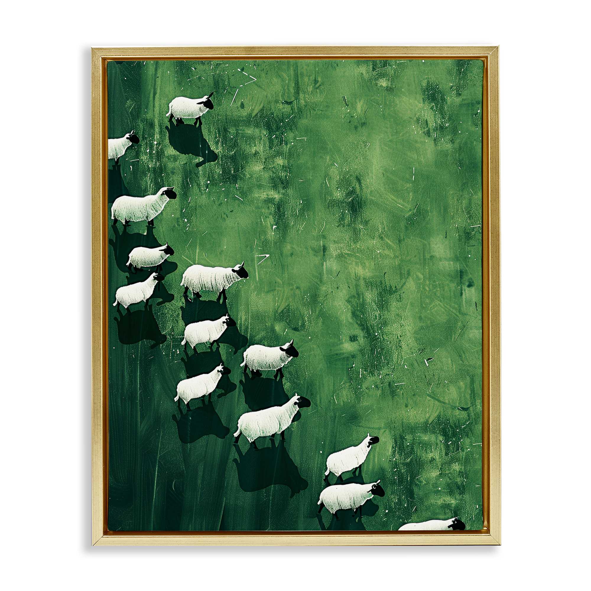 Stupell Industries BT-760-FFG-16X20 Wandering Sheep Abstraction Floating Frame design by Arlington Prints