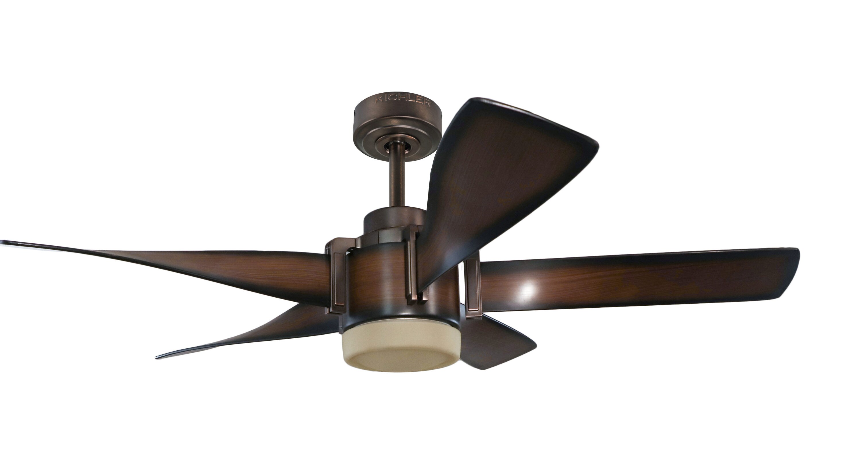 Kichler 52-in Mediterranean Walnut with Bronze Accents LED Indoor Ceiling Fan 