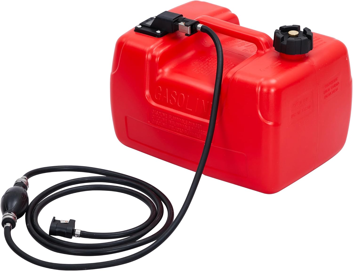 IdealHouse - 3-Gallon Portable Outboard Fuel Tank for Boats Marine Transfer Tank with Hose and I-...