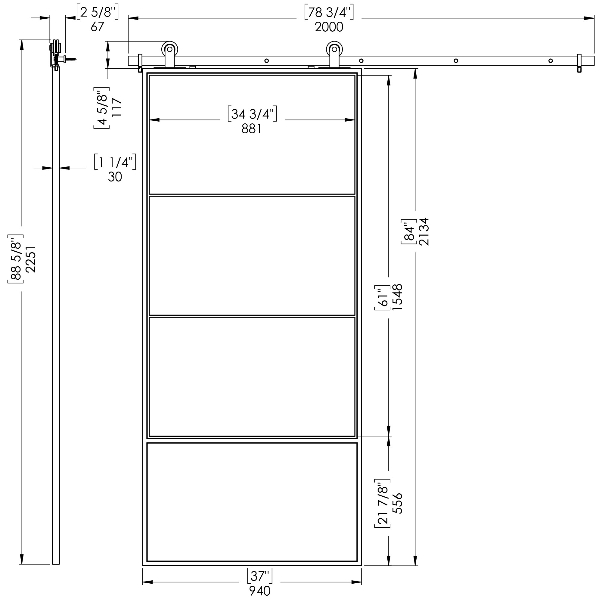 RELIABILT KMCTCCC-37BL Barn-Doors - View #6