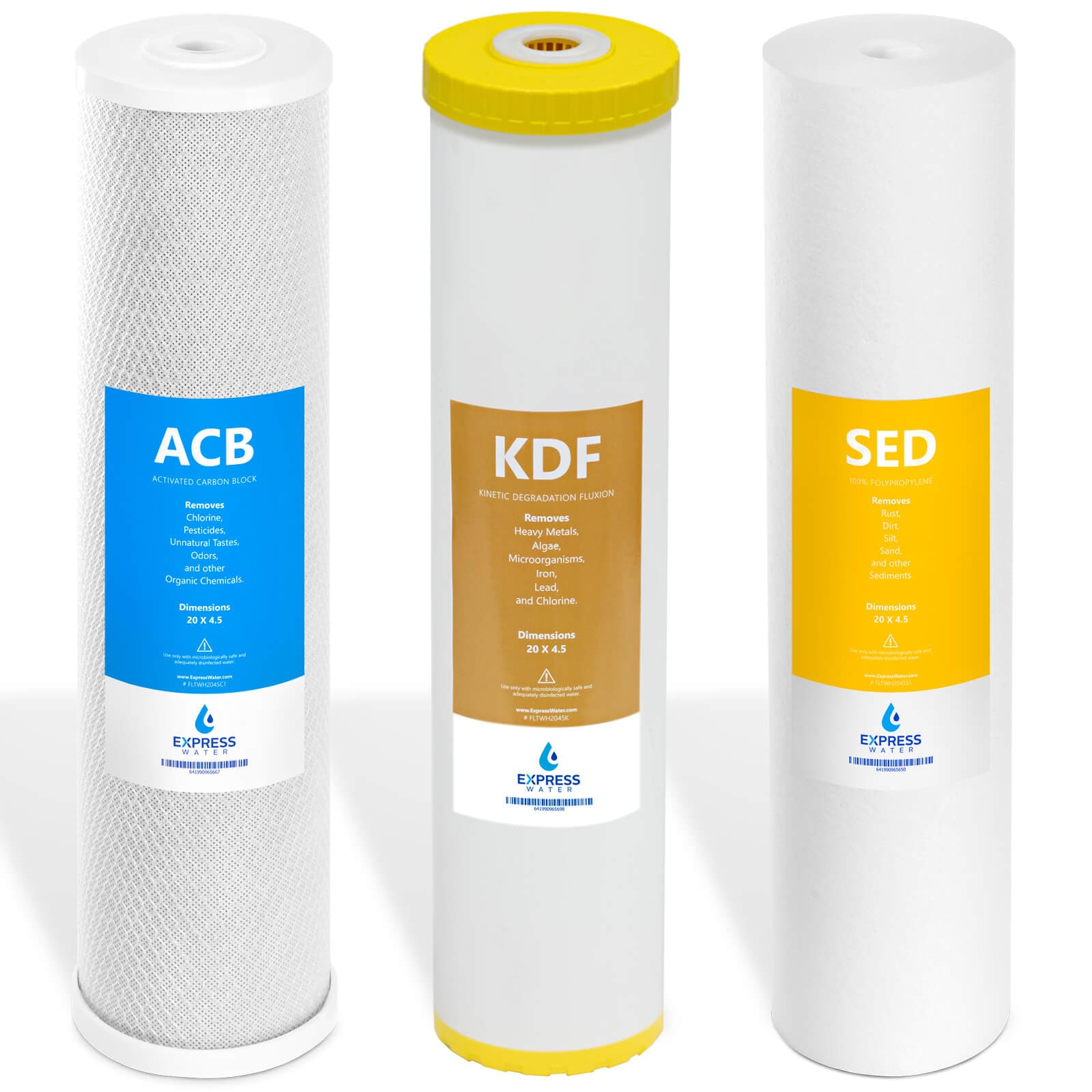 Express Water FLTWH2045CKS1 FLTWH2045CKS1 Whole House Heavy Metal Water Filter Set KDF Whole house Replacement Filter 3 -Pack