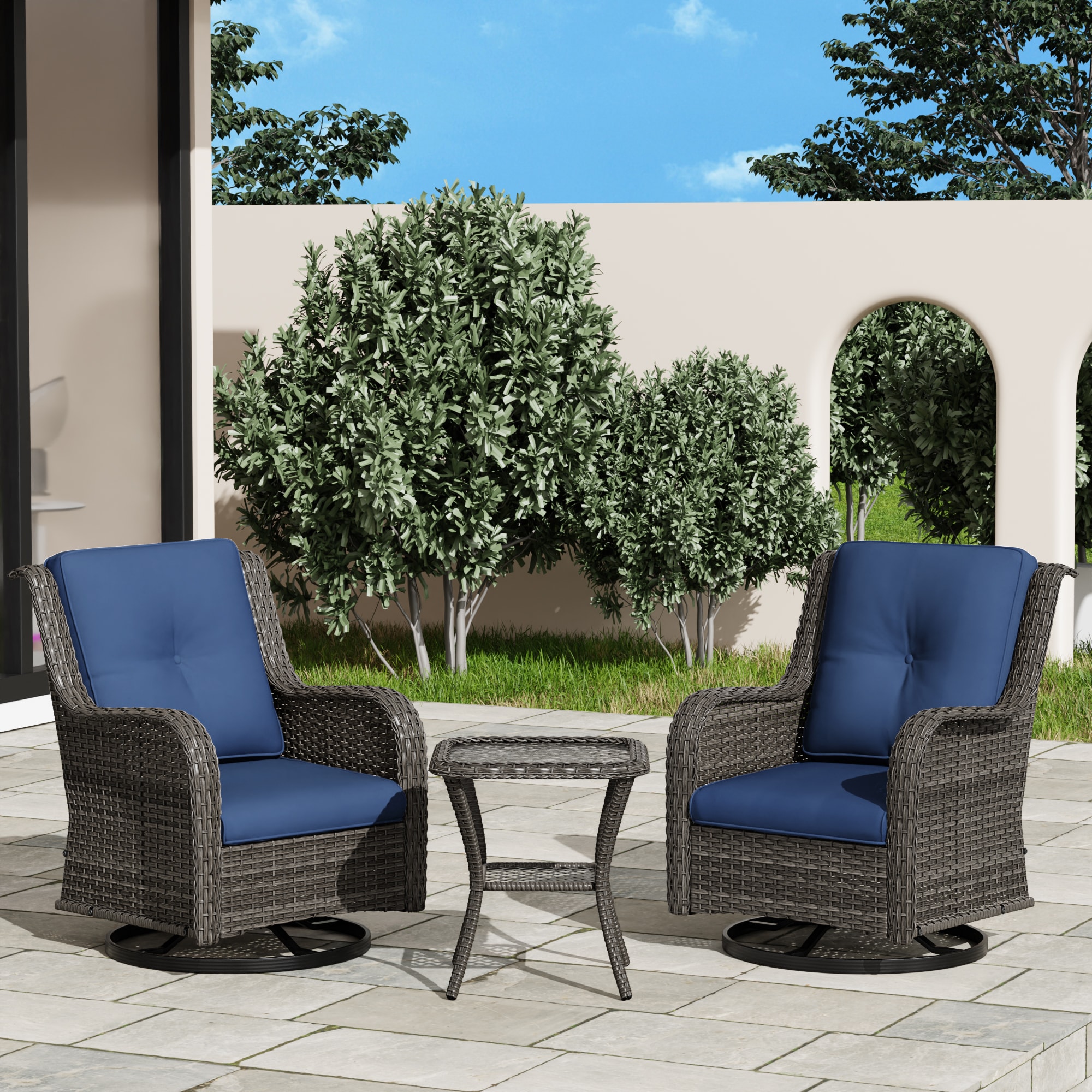 Gardenbee HGL-M01-BLU Patio-Conversation-Sets - View #9