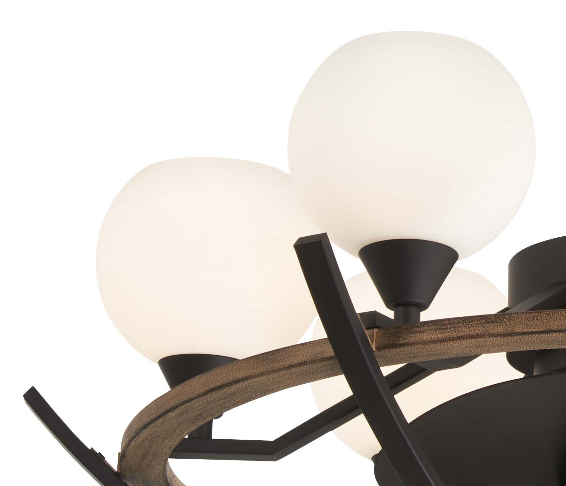 Coal and Opal Glass 30-Inch Chandelier Ceiling Fan with Remote