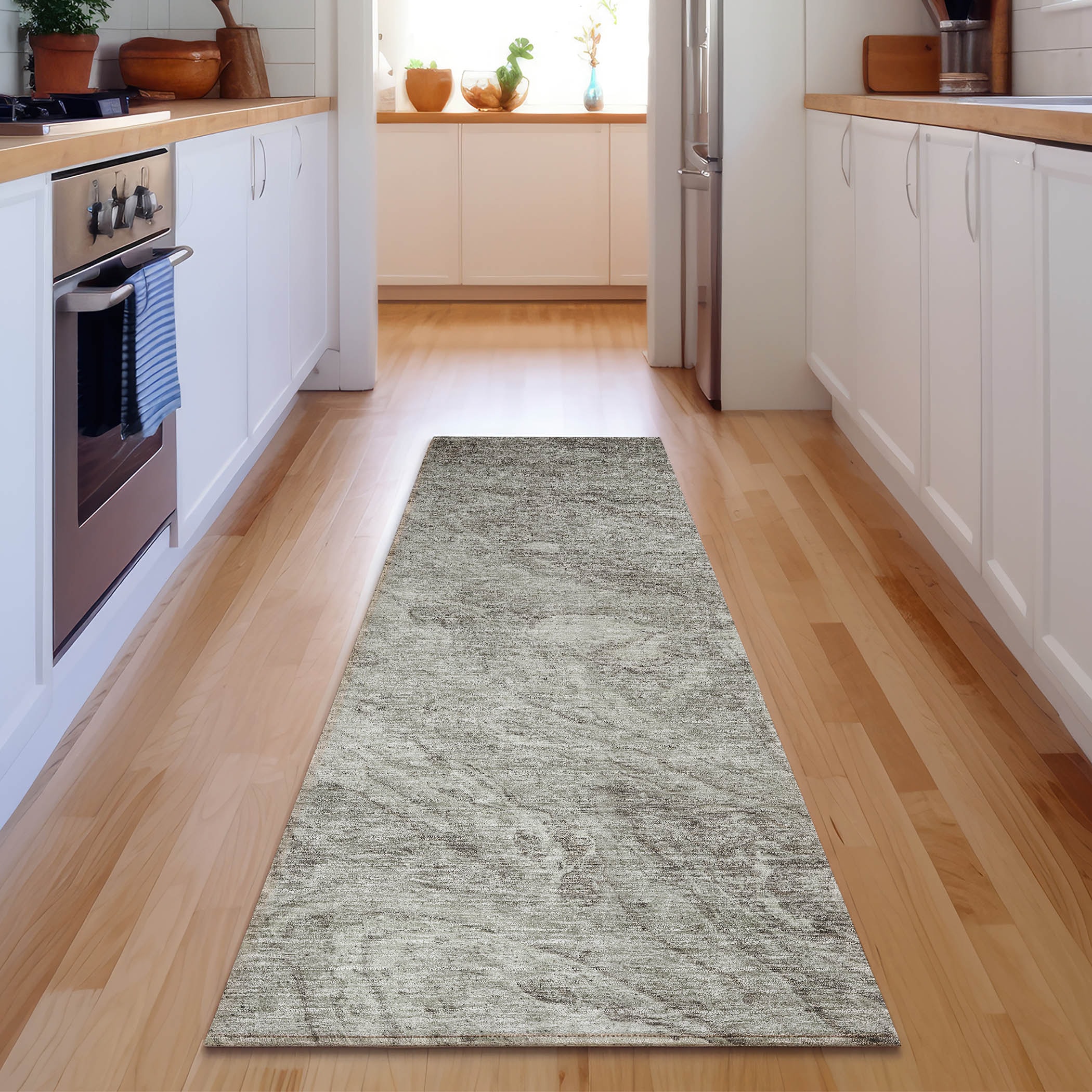 Addison Rugs AMF640TP2X8 Mayfield AMF640TP 2 x 7 (ft) Polyester Brown Rectangular Indoor Abstract Machine washable Runner rug
