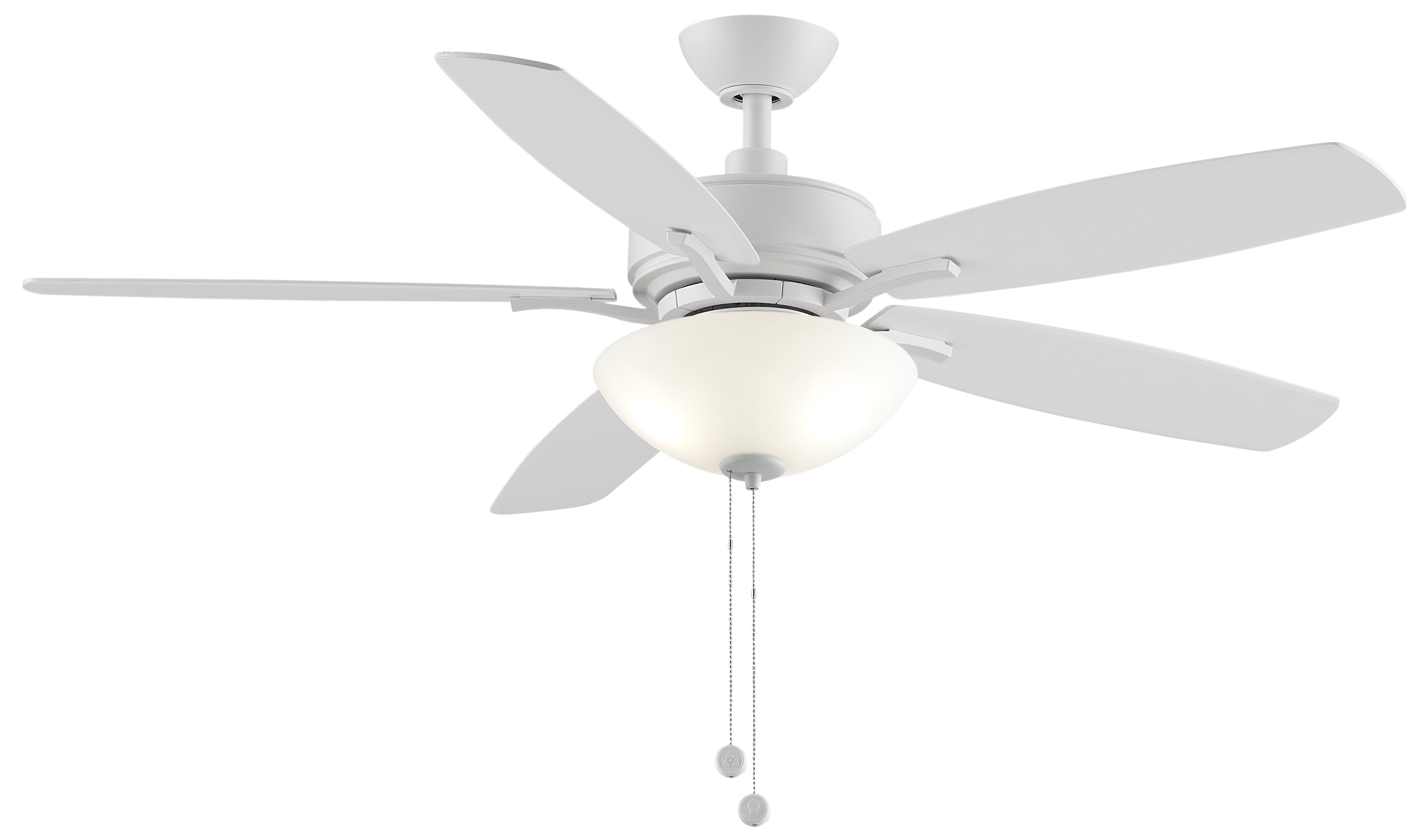 Fanimation FP6285BMW Aire Deluxe 52-in Matte White with Matte White Blades Ceiling Fan With Light - Remote Included ( 5 -Blade )