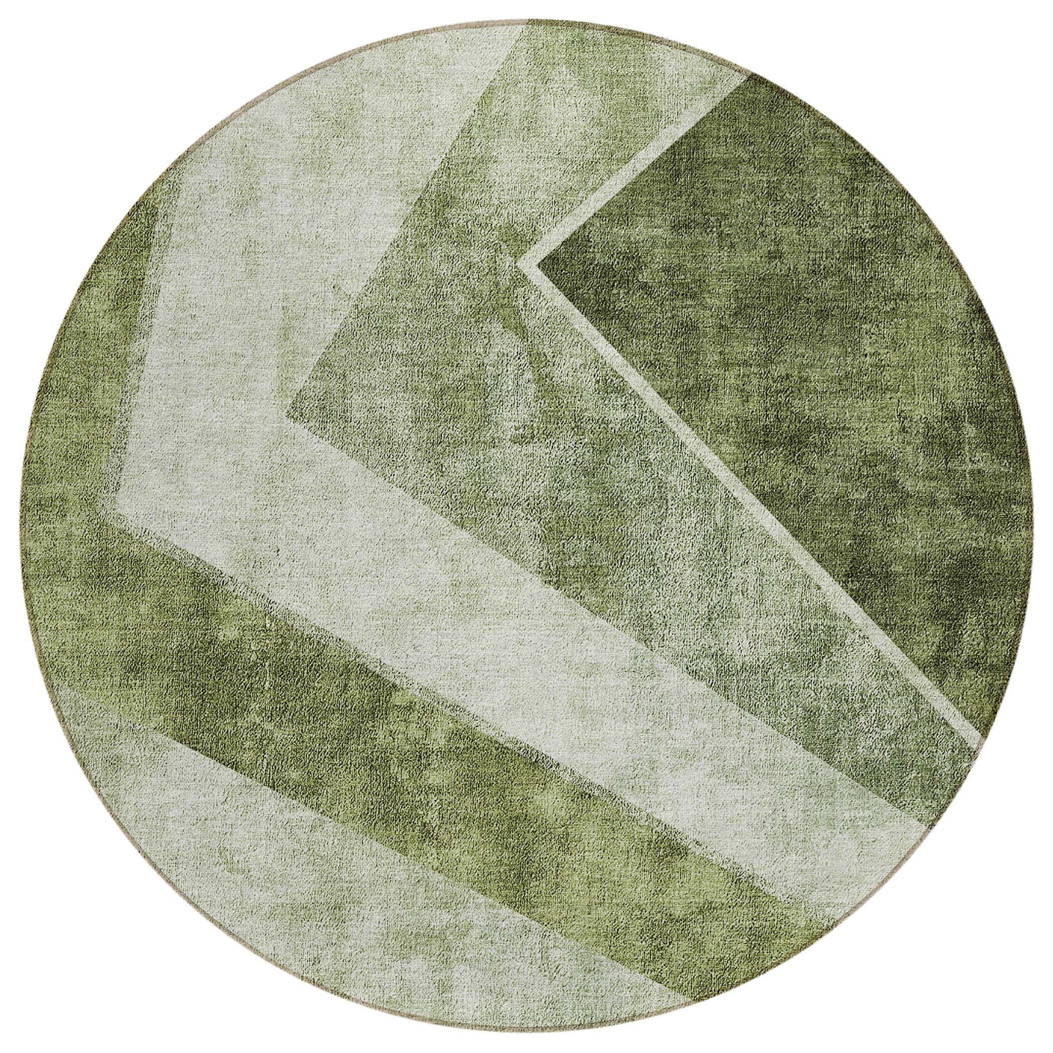 Addison Rugs ACN671OL8RO Chantille ACN671OL 8 x 8 (ft) Polyester Olive Round Indoor/Outdoor Geometric Machine washable Area rug