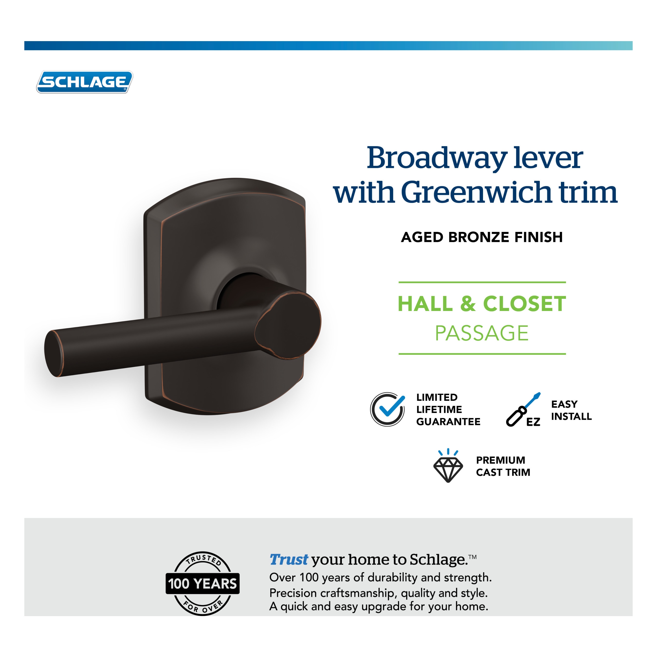 Schlage F10 BRW 716 GRW Door-Handles - View #6