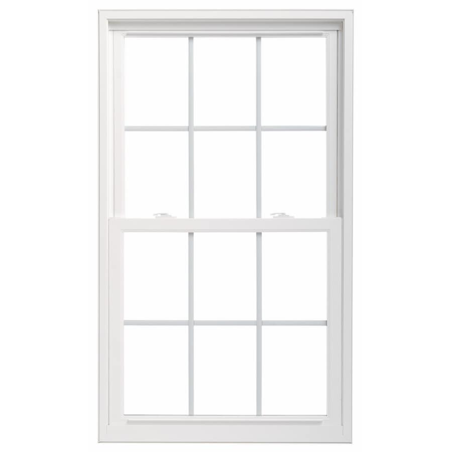 ThermaStar by Pella 748171607177 New Construction Jamb White Vinyl Dual-pane Double Hung Window with Grids, Full Screen Included