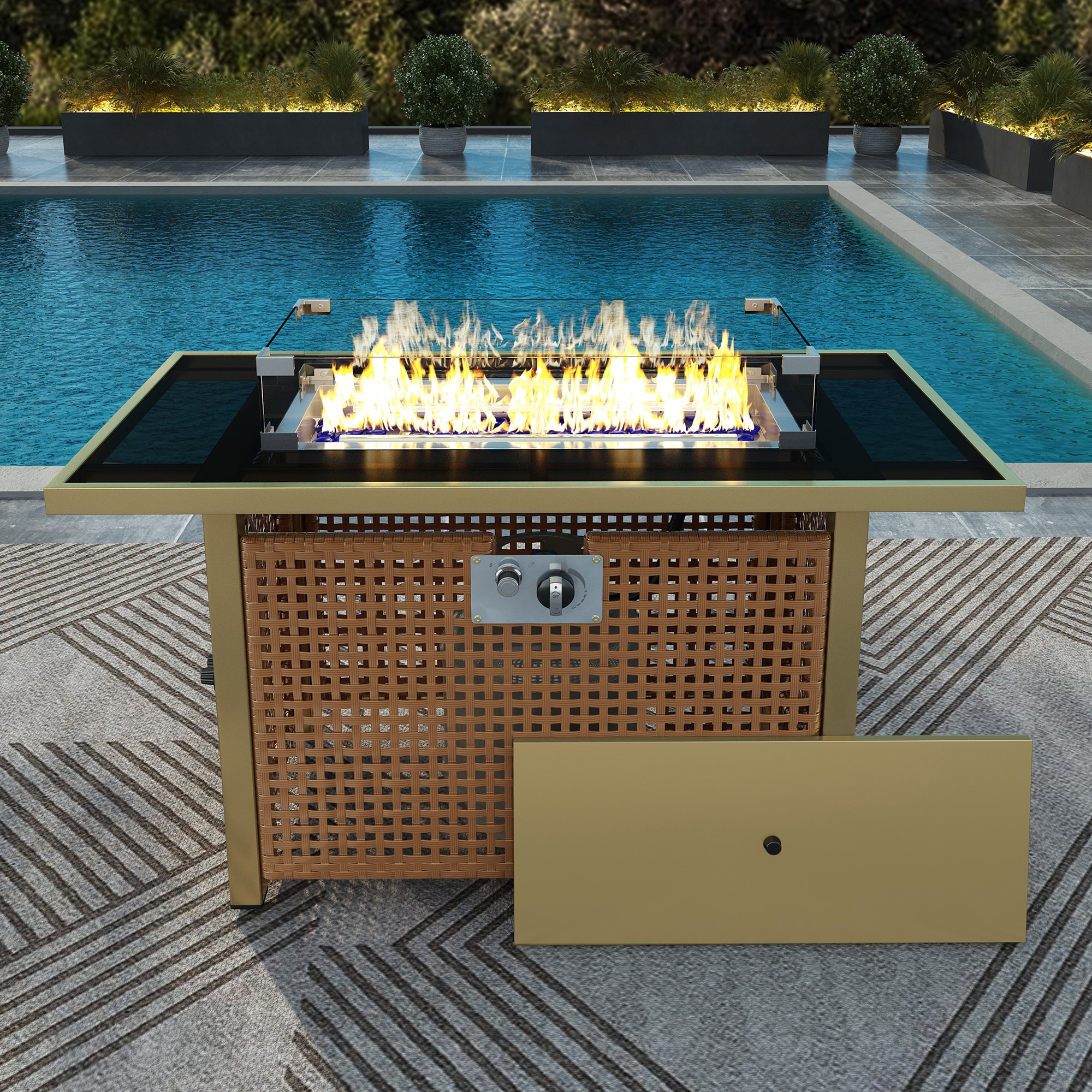 Damerin HL18Q 60000 -BTU Yellow Steel Liquid propane Outdoor Fireplace