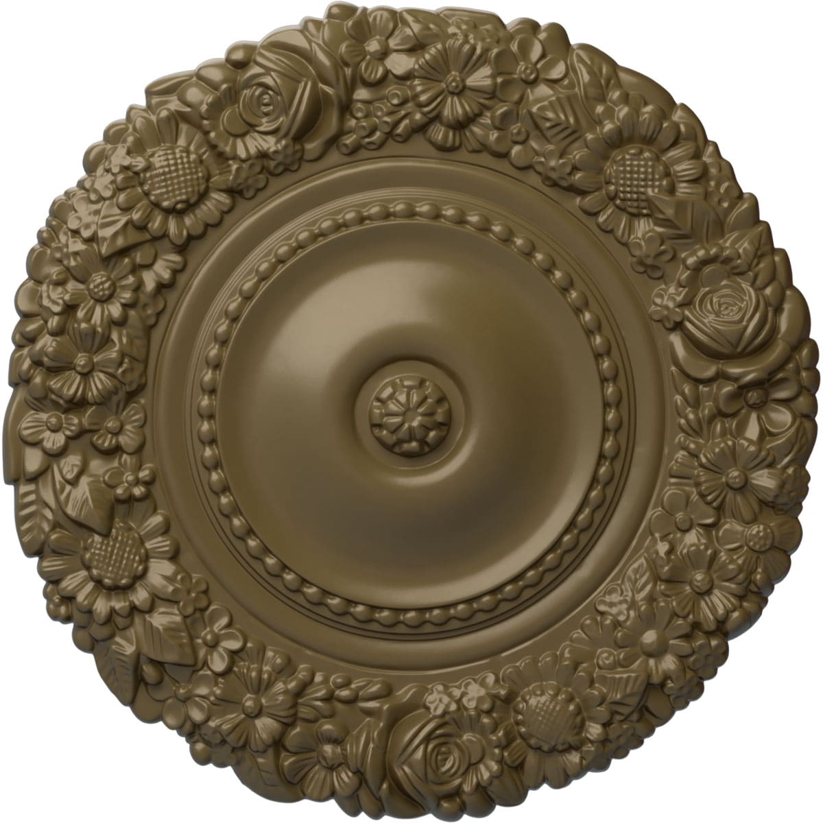 Ekena Millwork CM21MAMMF Marseille 21-in W x 21-in L Painted Mississippi Mud Polyurethane Whole Ceiling Medallion