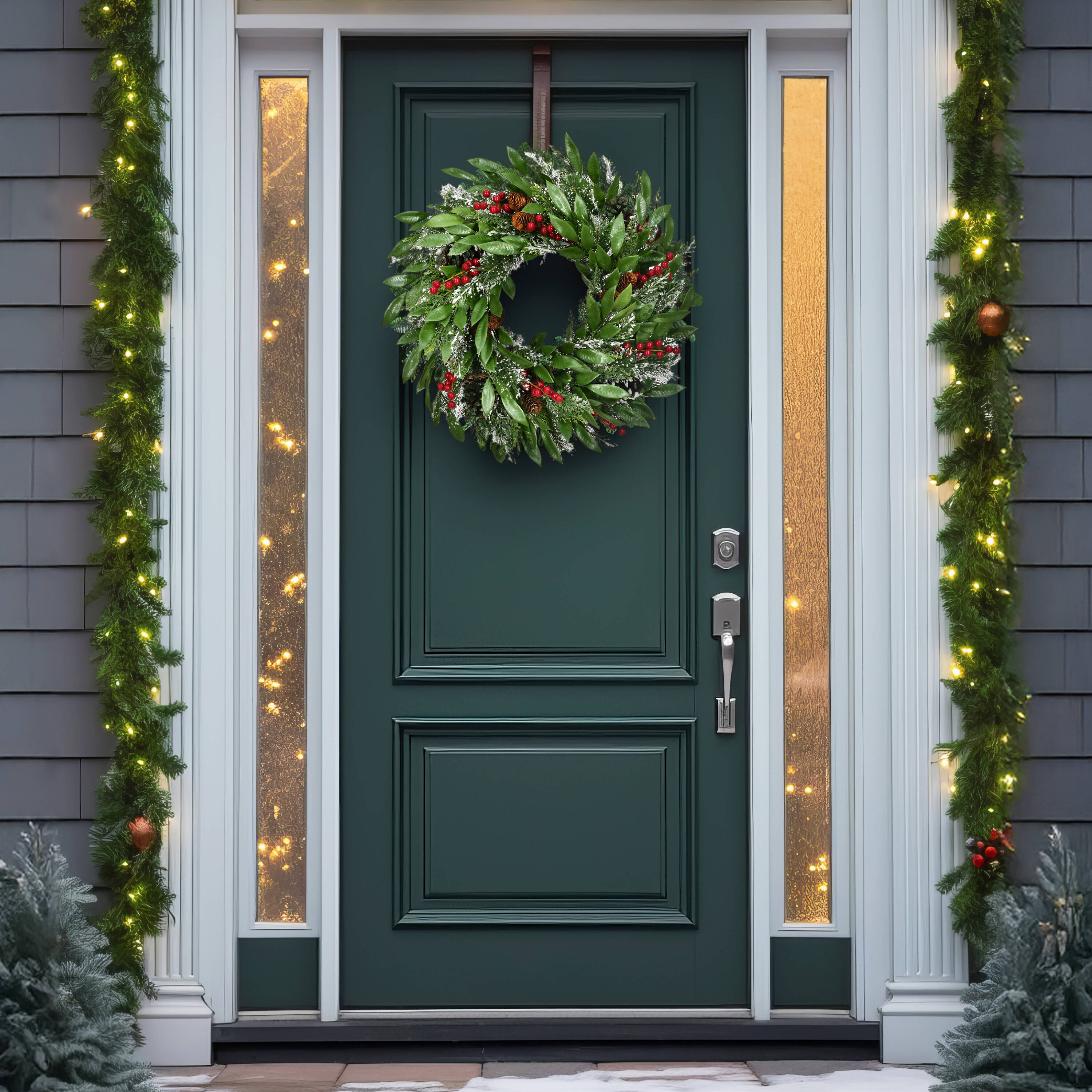 Fraser Hill Farm FF003CHWR-025-0GR Artificial-Christmas-Wreaths - View #4