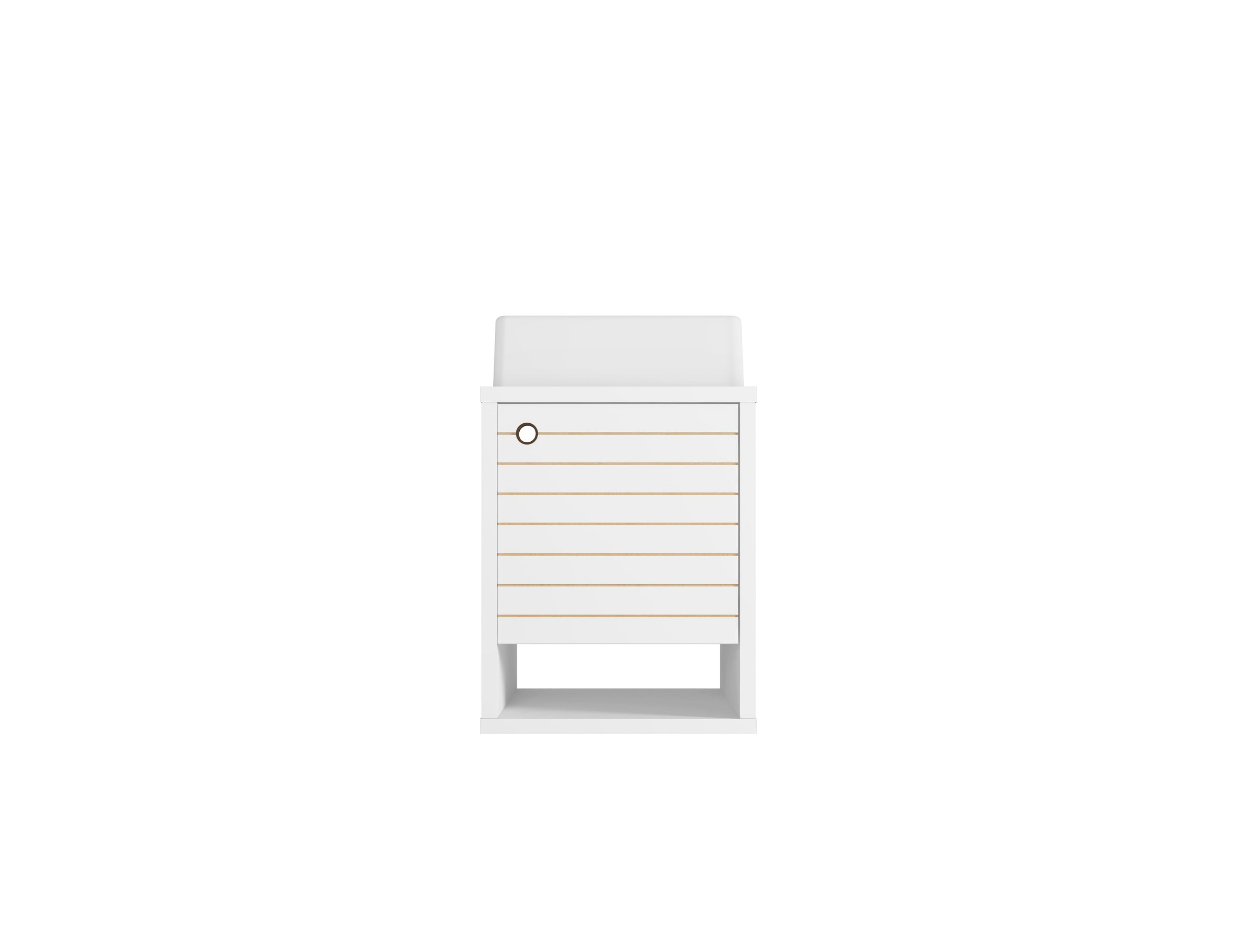 Manhattan Comfort 243BMC6 Liberty 18-in White Single Sink Floating Bathroom Vanity with White Wood Top