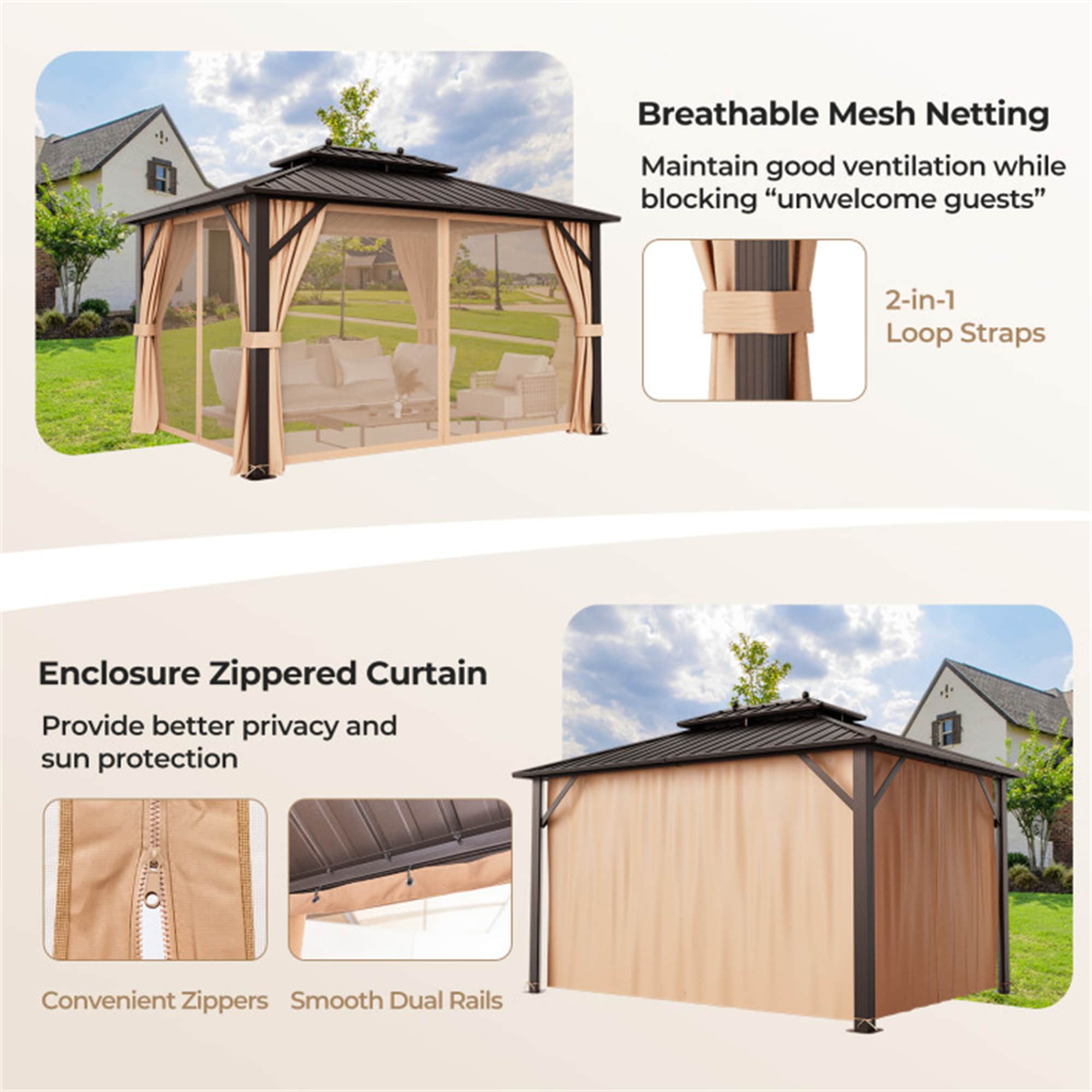 BABOOM BOM-P11434C-CO Wood-Resin-Gazebos - View #8