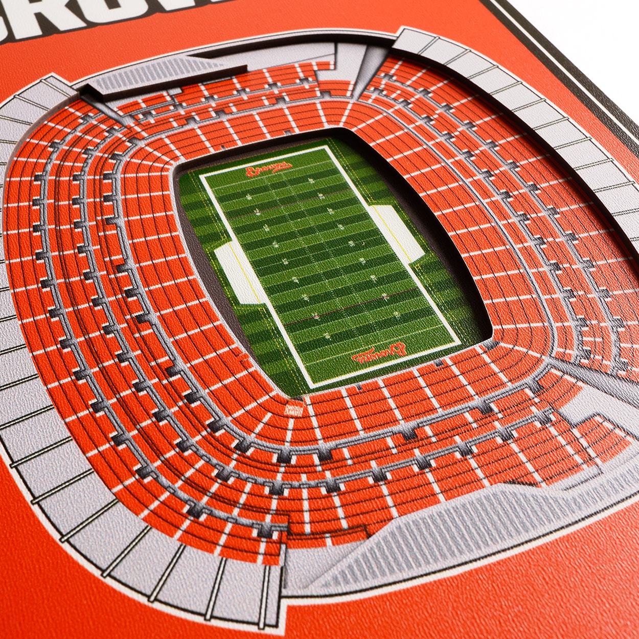 YouTheFan NFL Cleveland Browns 8 in. x 32 in. Wooden 3D Stadium