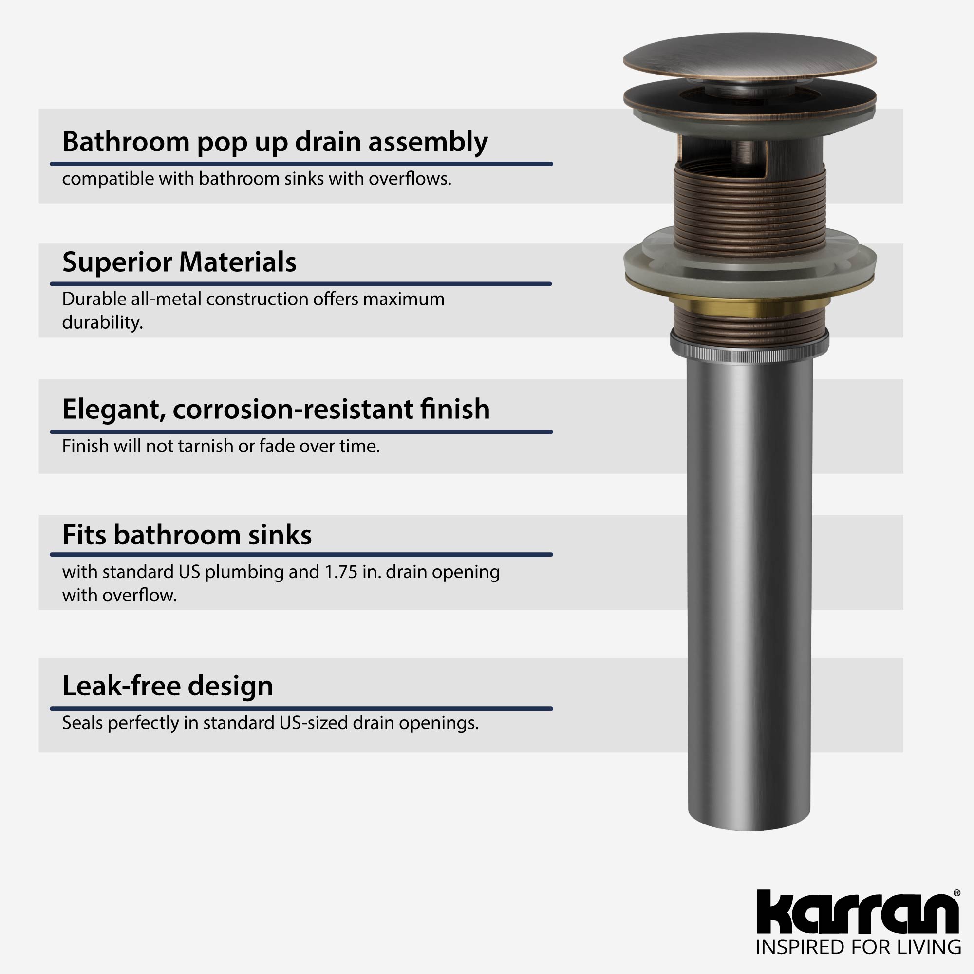 Karran PUOF25ORB Popup-Drains-Accessories - View #2