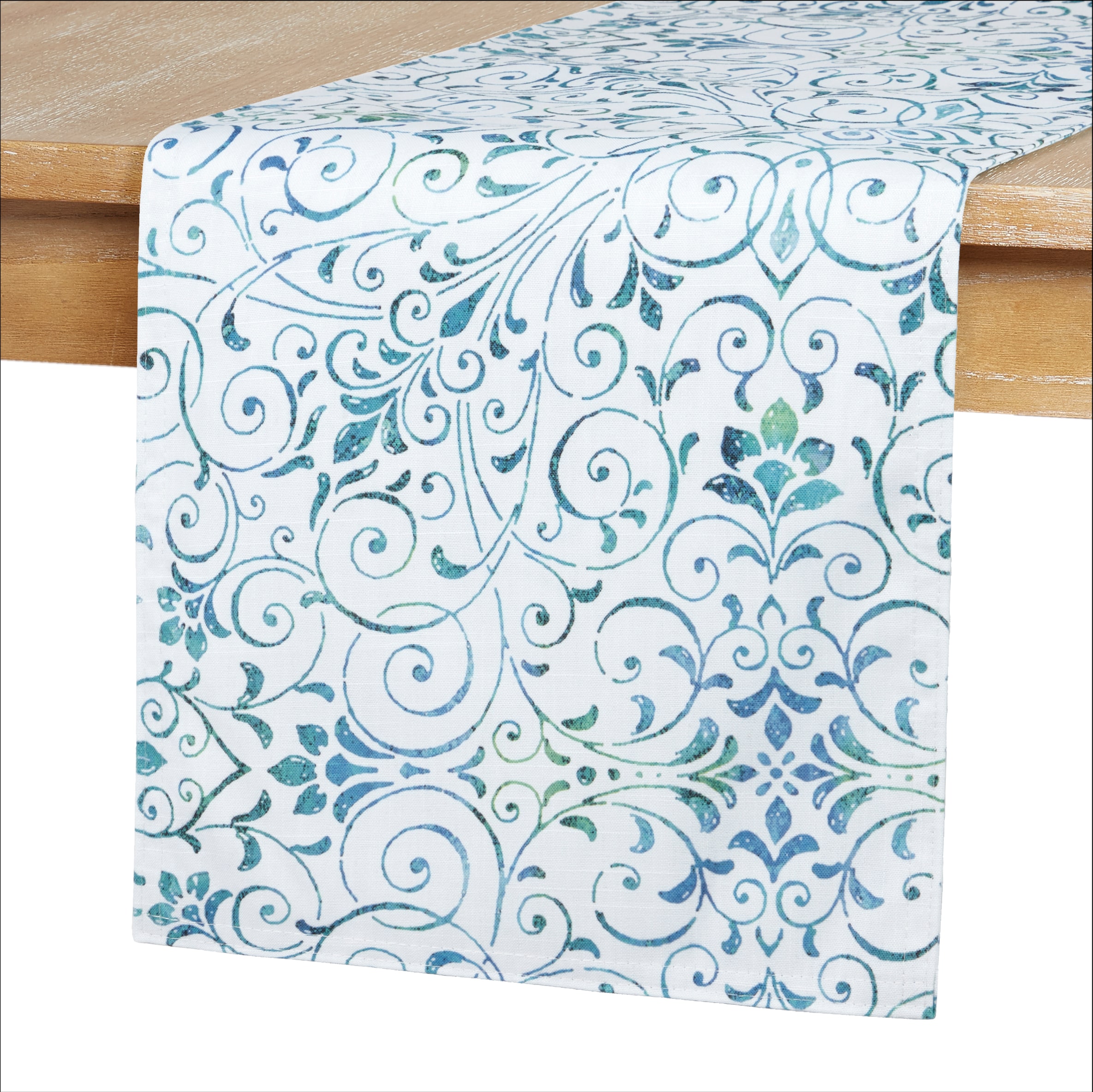 allen + roth R-SCRLMD-300 Blue Polyester Rectangle Table Runner