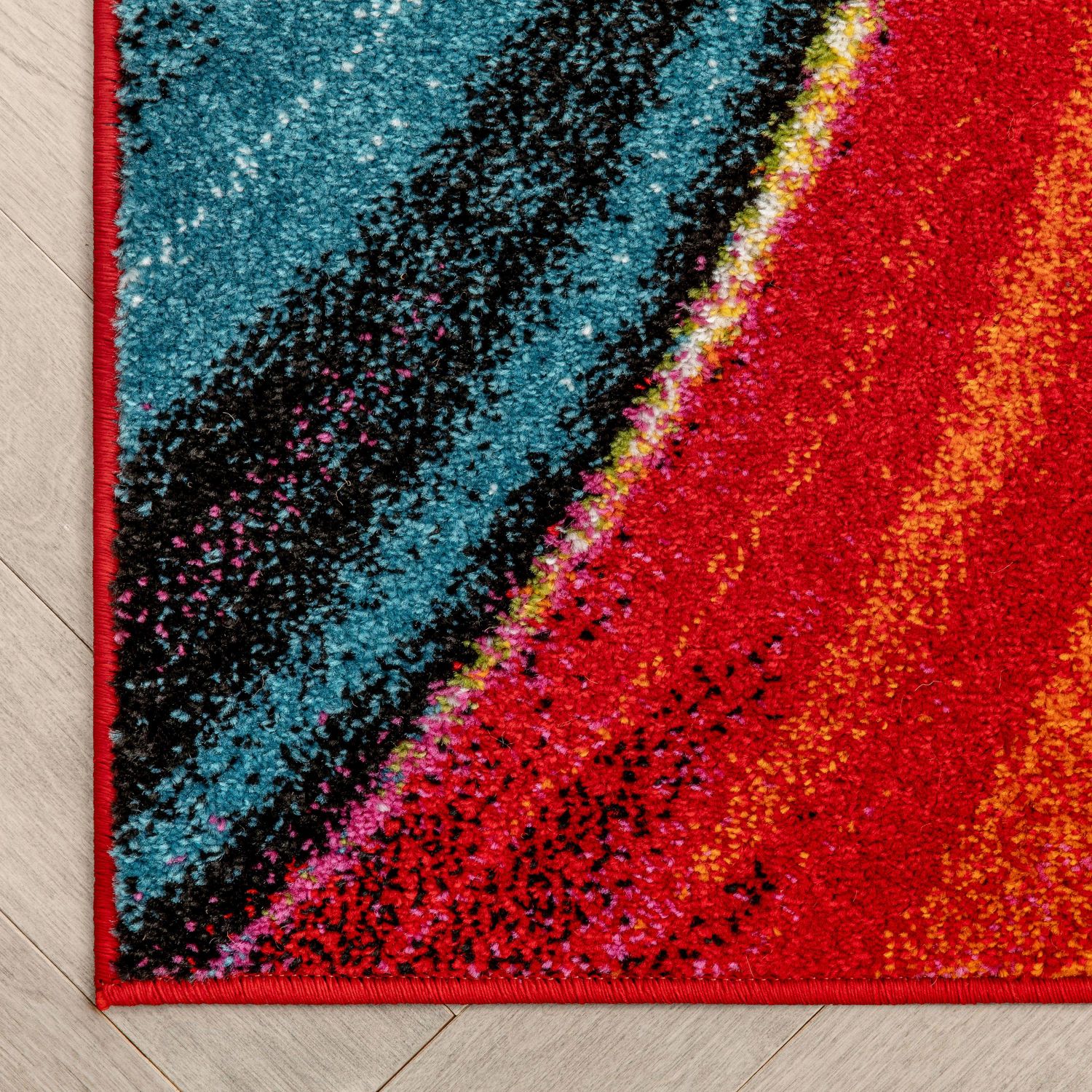 Viva Multicolor Abstract 5' x 7' Stain-Resistant Rug