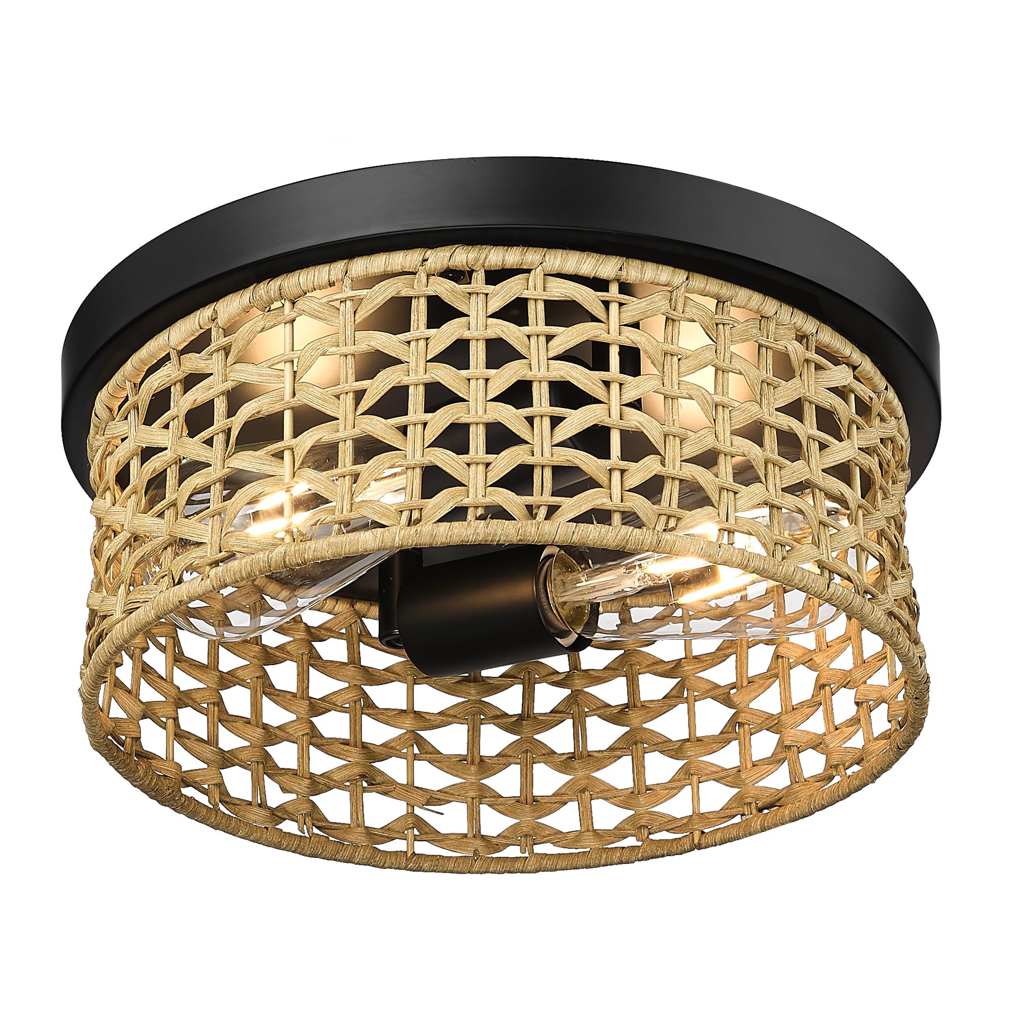 LTMATE LS5HJF87F BK JAZAVA 2 -Light 11.8-in Yellow Flush Mount Light