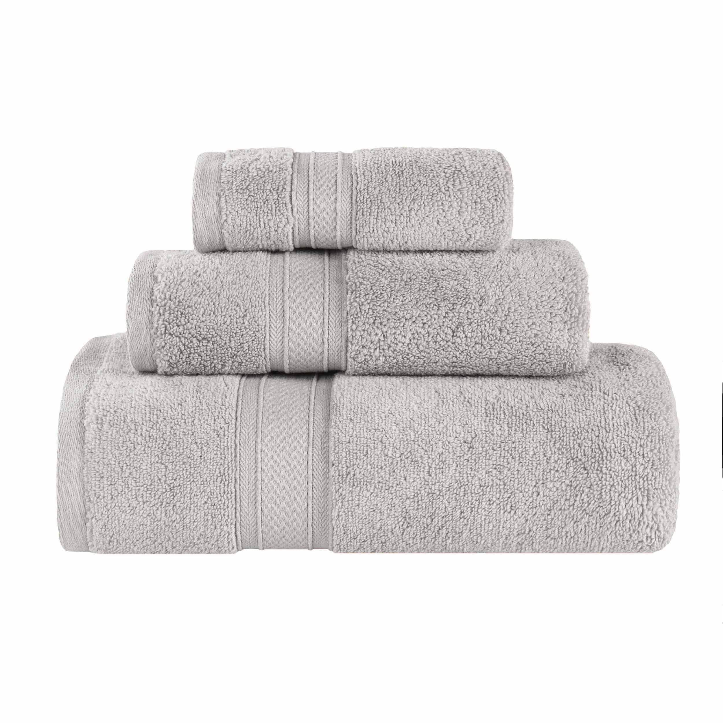 Slickblue 3 Piece Cotton Quick Dry Bath Towel Set Solid Bathroom Towels Bath Hand Face Towels Multiple Color Options