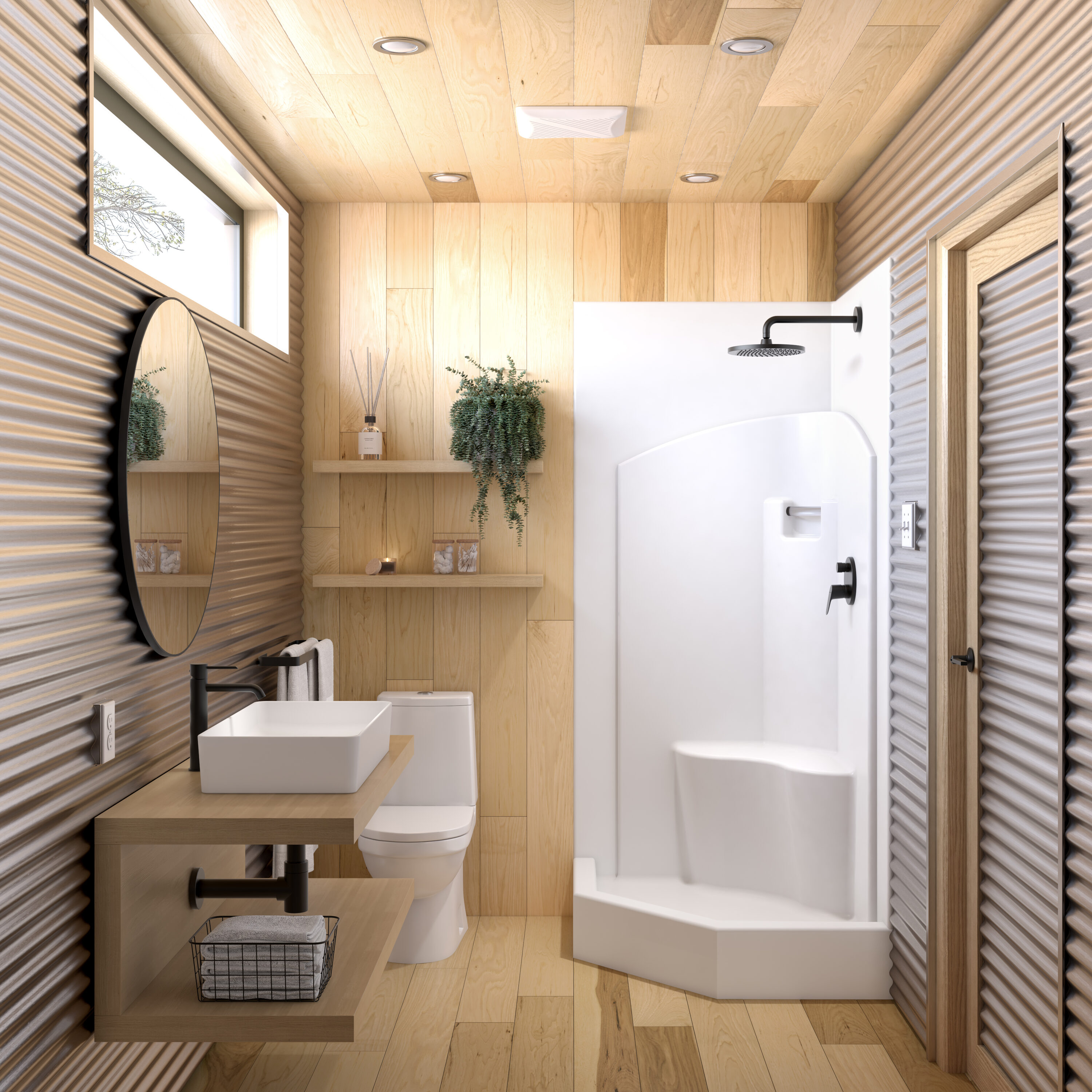 Laurel Mountain LM3636NAWHT Alcove-Shower-Kit - View #2