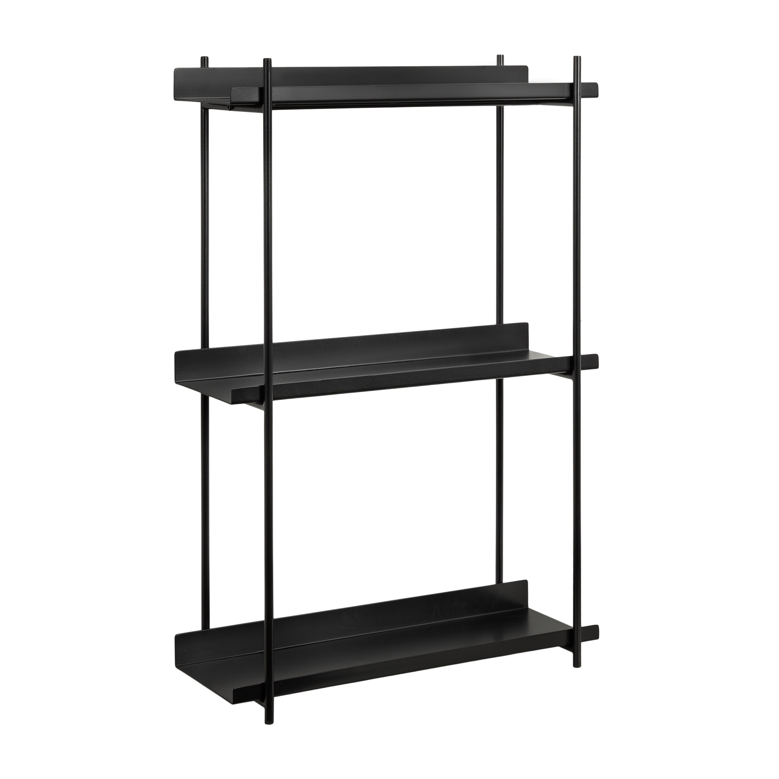Kate and Laurel 227180 20-in L x 7-in D x 30-in H Black Metal Rectangular Tiered shelf 3 Decorative Shelves