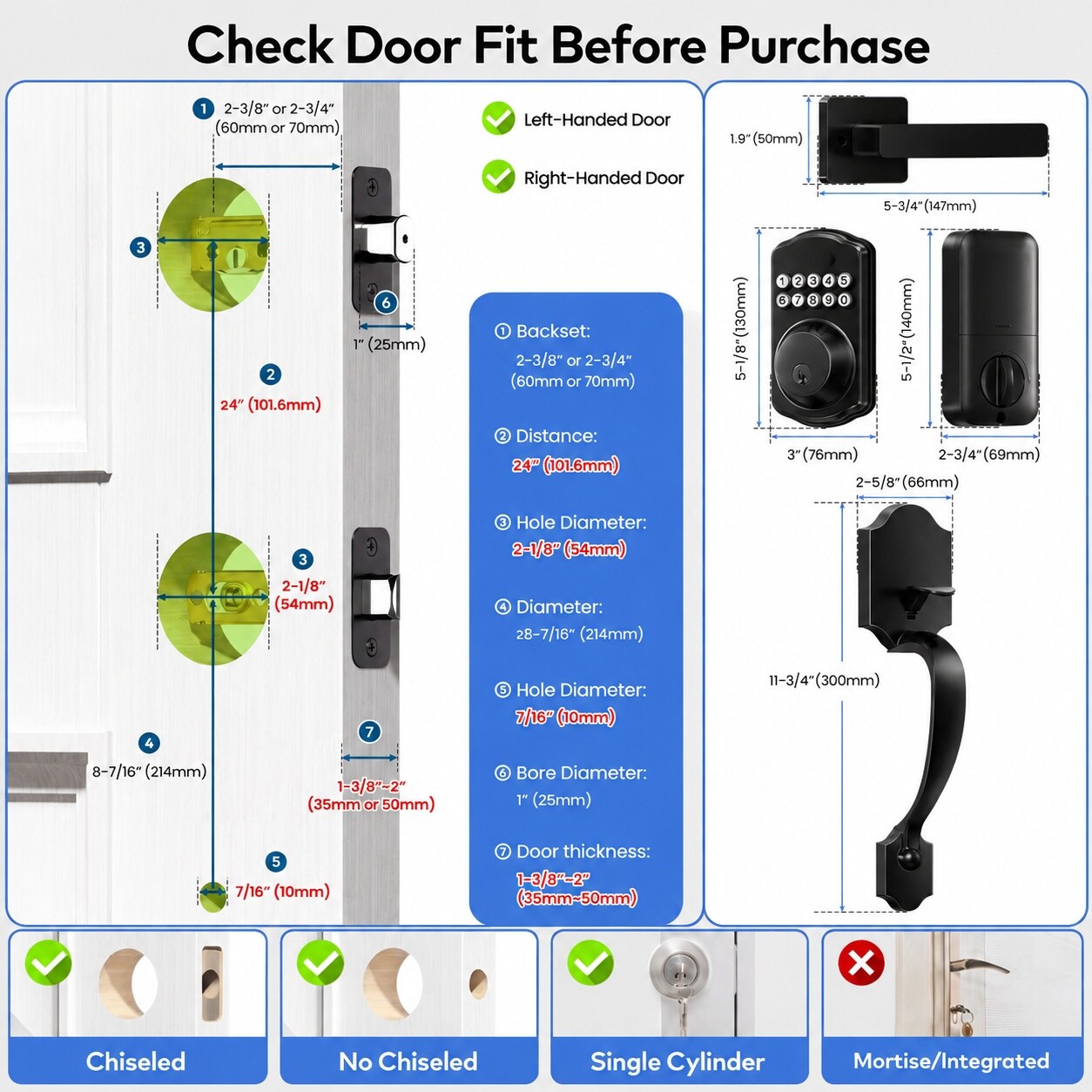 AOIZGMY LAZ0805Z252 Electronic-Door-Locks - View #2