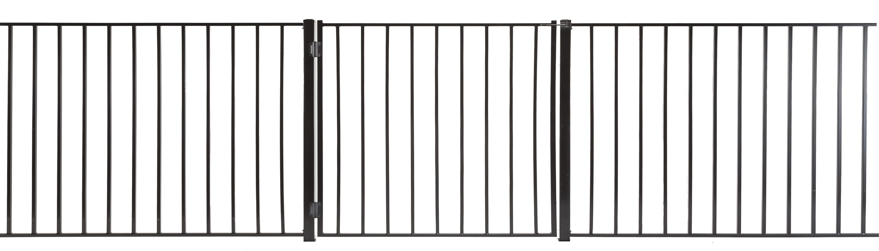 3-ft H x 3-ft W Powder Coated Vinyl-coated Steel Flat-top Decorative Walk-thru Fence Gate