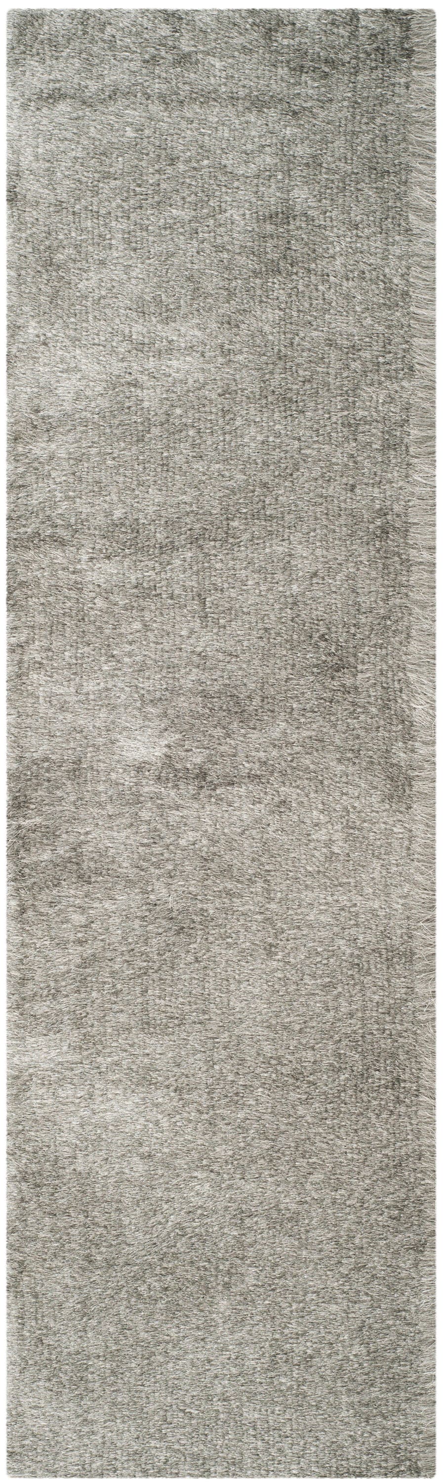 Safavieh SG511-7575-214 Paris Shag 2 x 14 (ft) Tufted Polyester Silver Rectangular Indoor Solid Runner rug