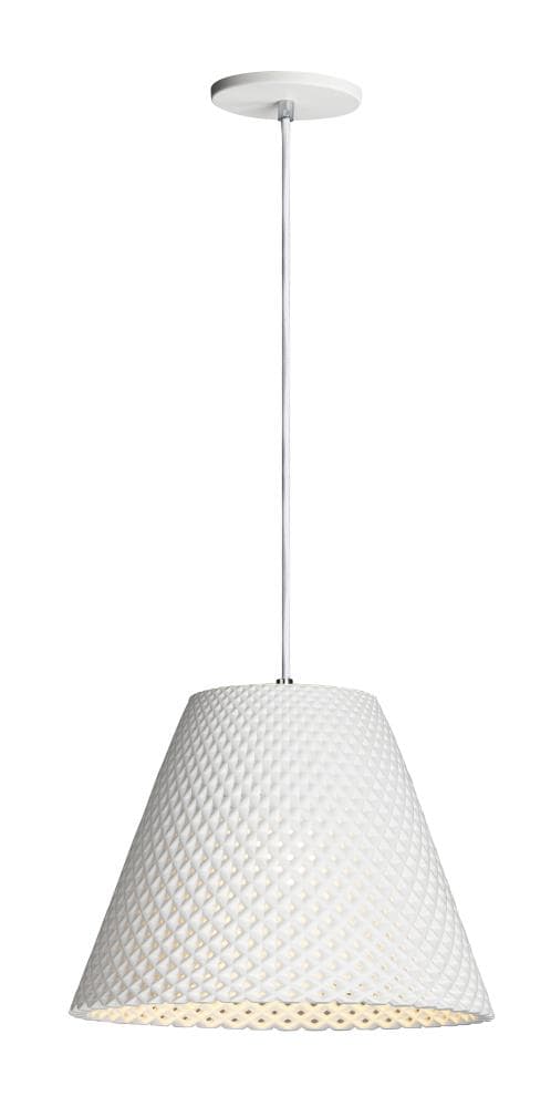 Maxim Lighting 10145WT Woven White Modern/contemporary Art glass Cone Medium Hanging Pendant light