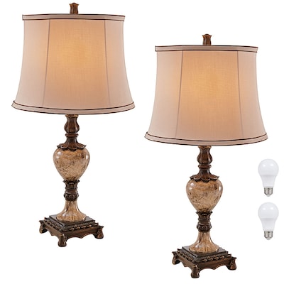 True Fine 26-in Antique Bronze Rotary Socket Table Lamp with Fabric Shade  in the Table Lamps department at Lowes.com
