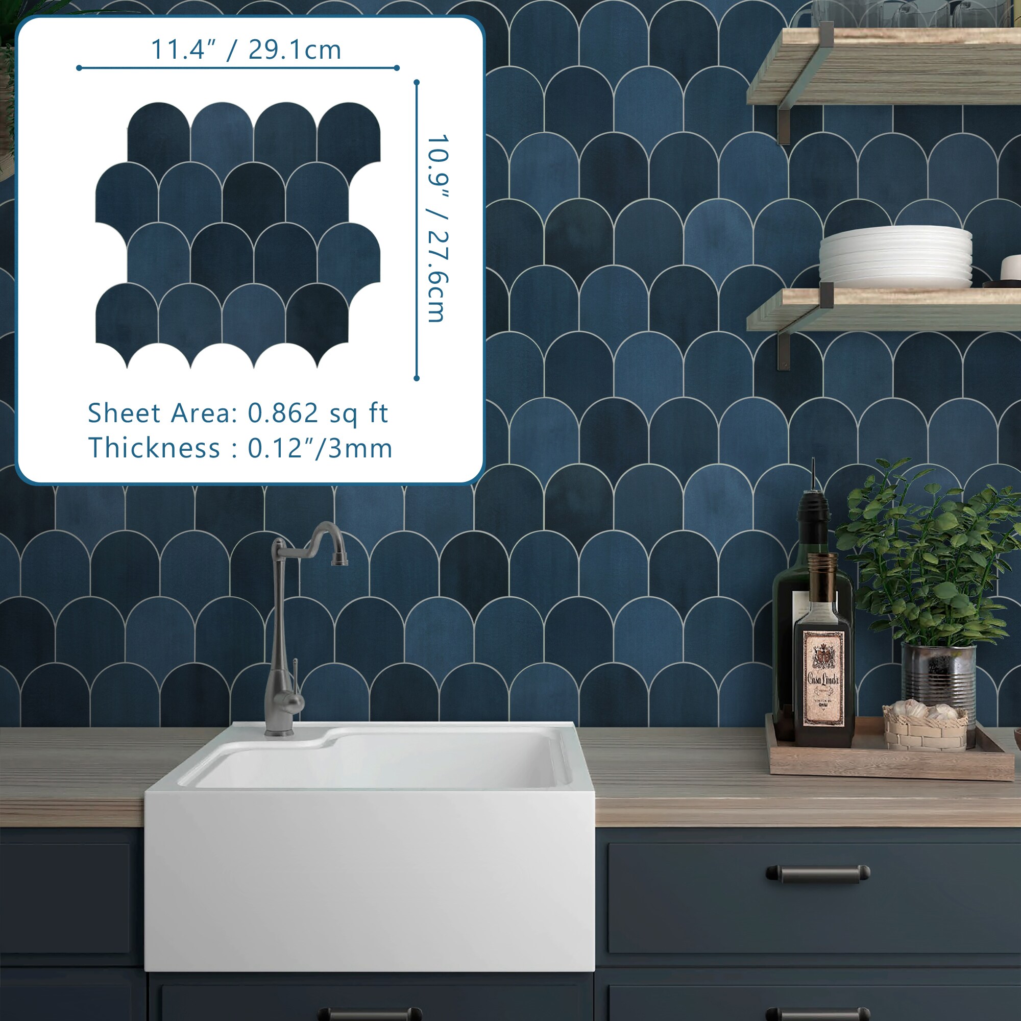 SUNWINGS HEXL-GRY-45PCS Ceramic-Tile - View #7