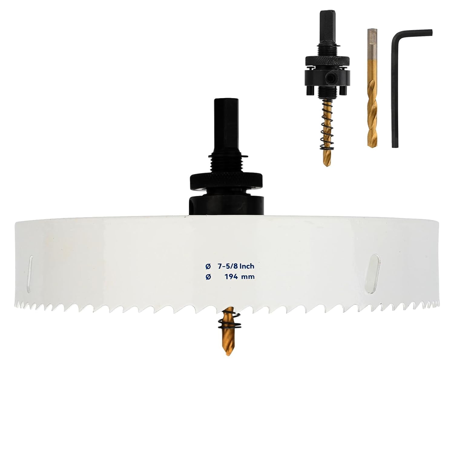 Etokfoks  BI Metal Hole Saw 7 5 8 HSS M42 with 8 Cobalt Smooth Cutting for PVC Drywall Wood Plastic Gypsum Board Rubber