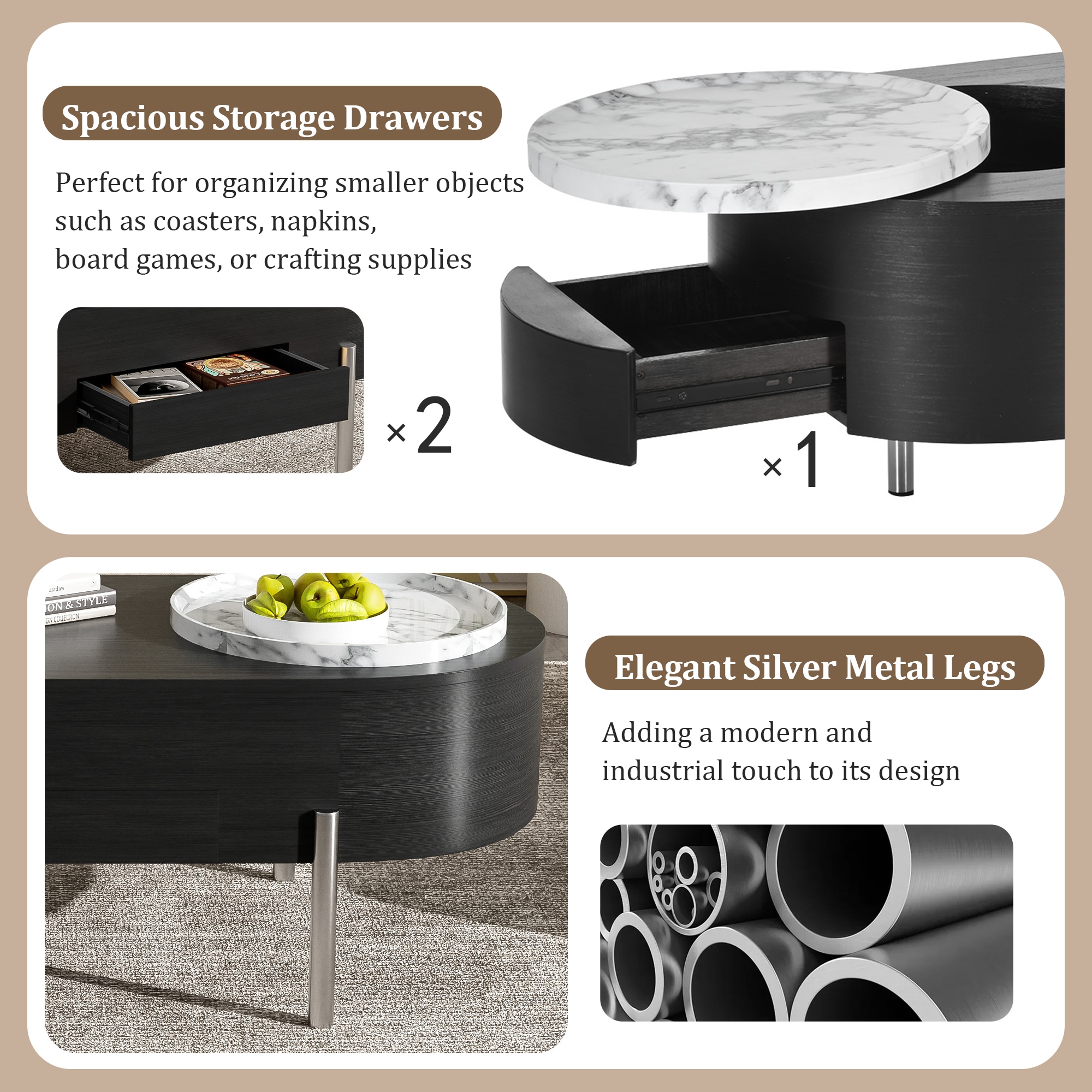 ModernLuxe L3P-N724P228920B Coffee-Tables - View #3