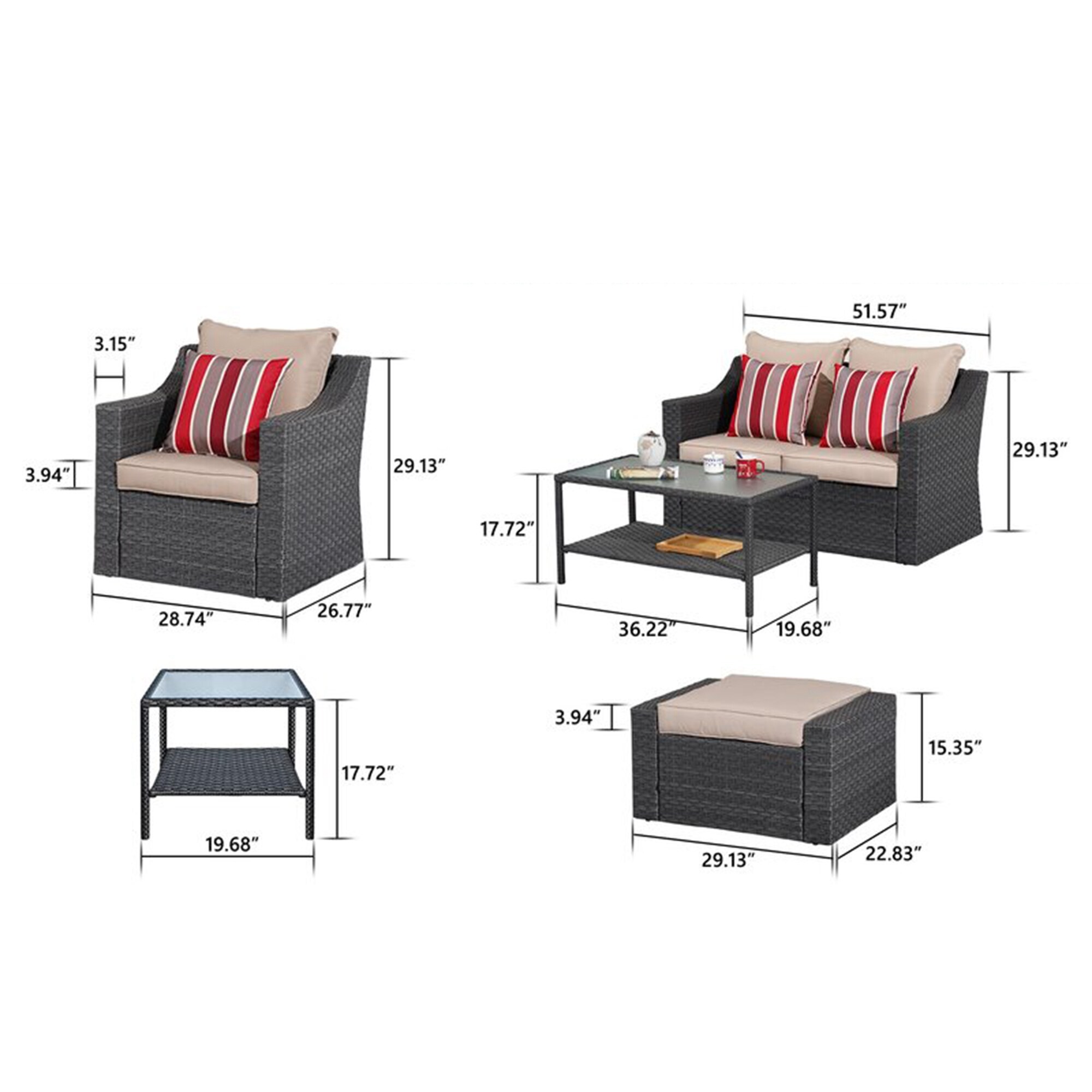 Maincraft D01-PFS73 Patio-Conversation-Sets - View #9