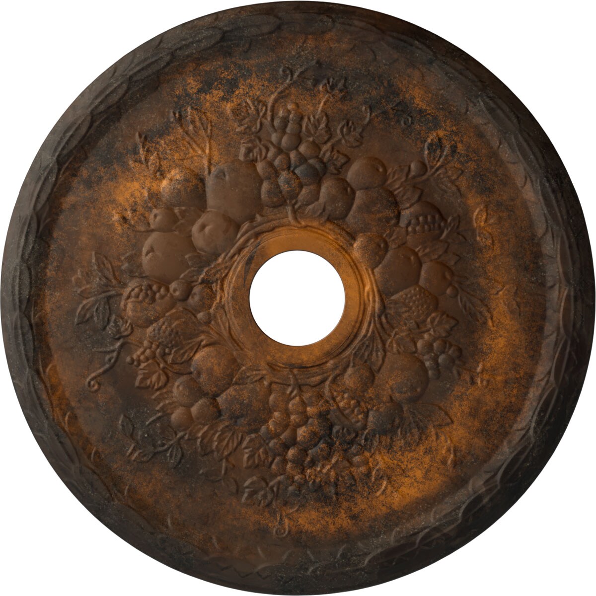 Ekena Millwork CM22GRRUS Grape 22.625-in W x 22.625-in L Painted Rust Polyurethane Whole Ceiling Medallion