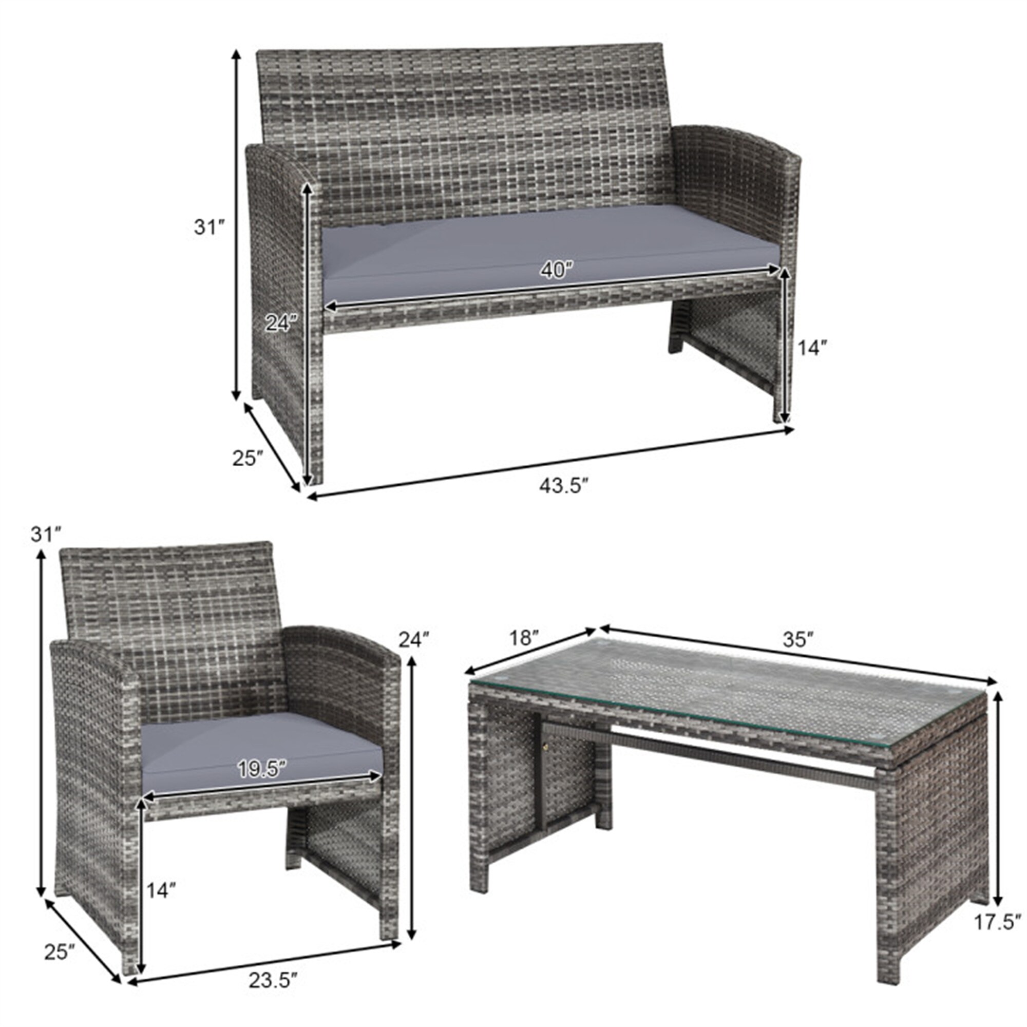 BABOOM BOM-63238GR-CO Patio-Conversation-Sets - View #7