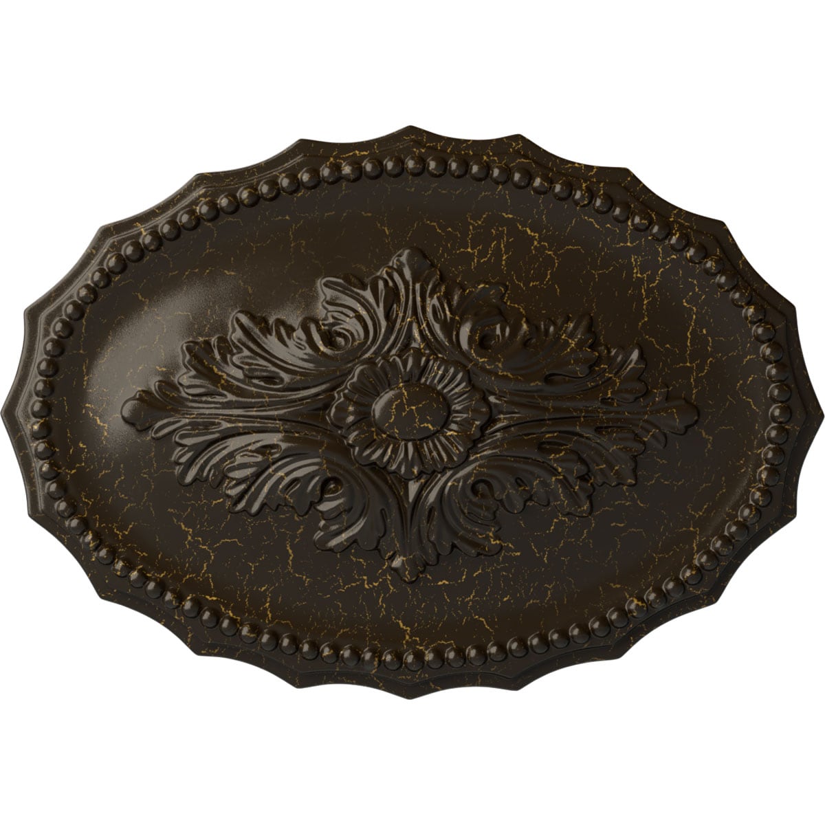 Ekena Millwork CM16OXSHC Oxford 11.75-in W x 16.5-in L Painted Stone Hearth Crackle Polyurethane Whole Ceiling Medallion