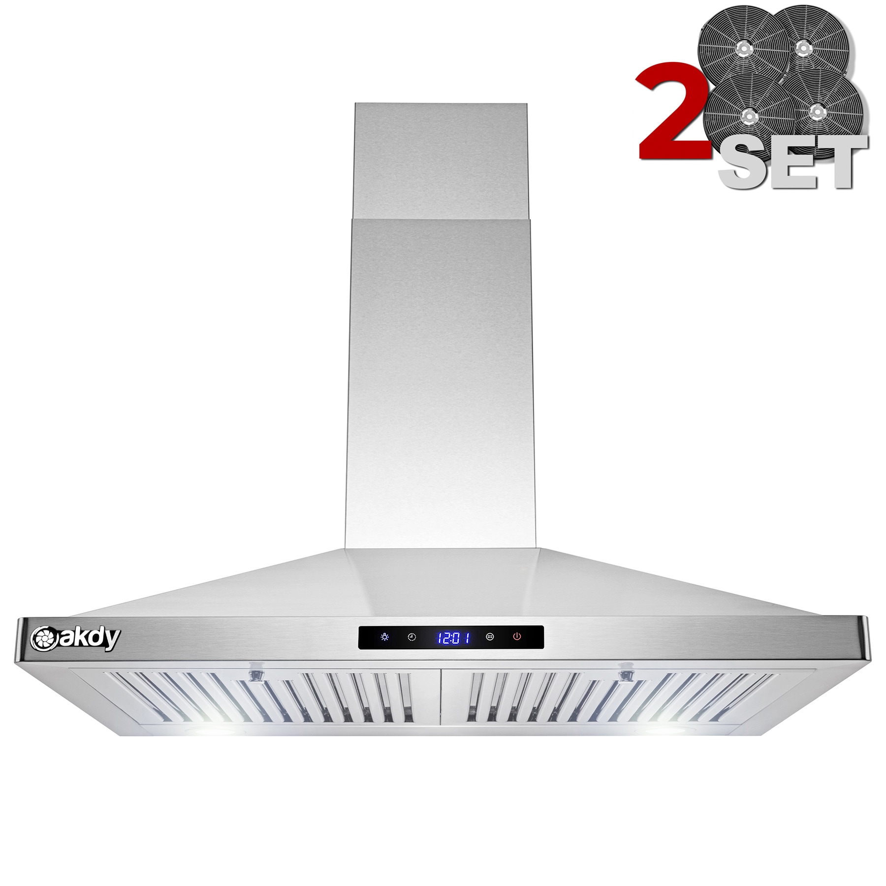 AKDY RH0419CFL 30-in Convertible Stainless Steel Wall-Mounted Range Hood with Charcoal Filter