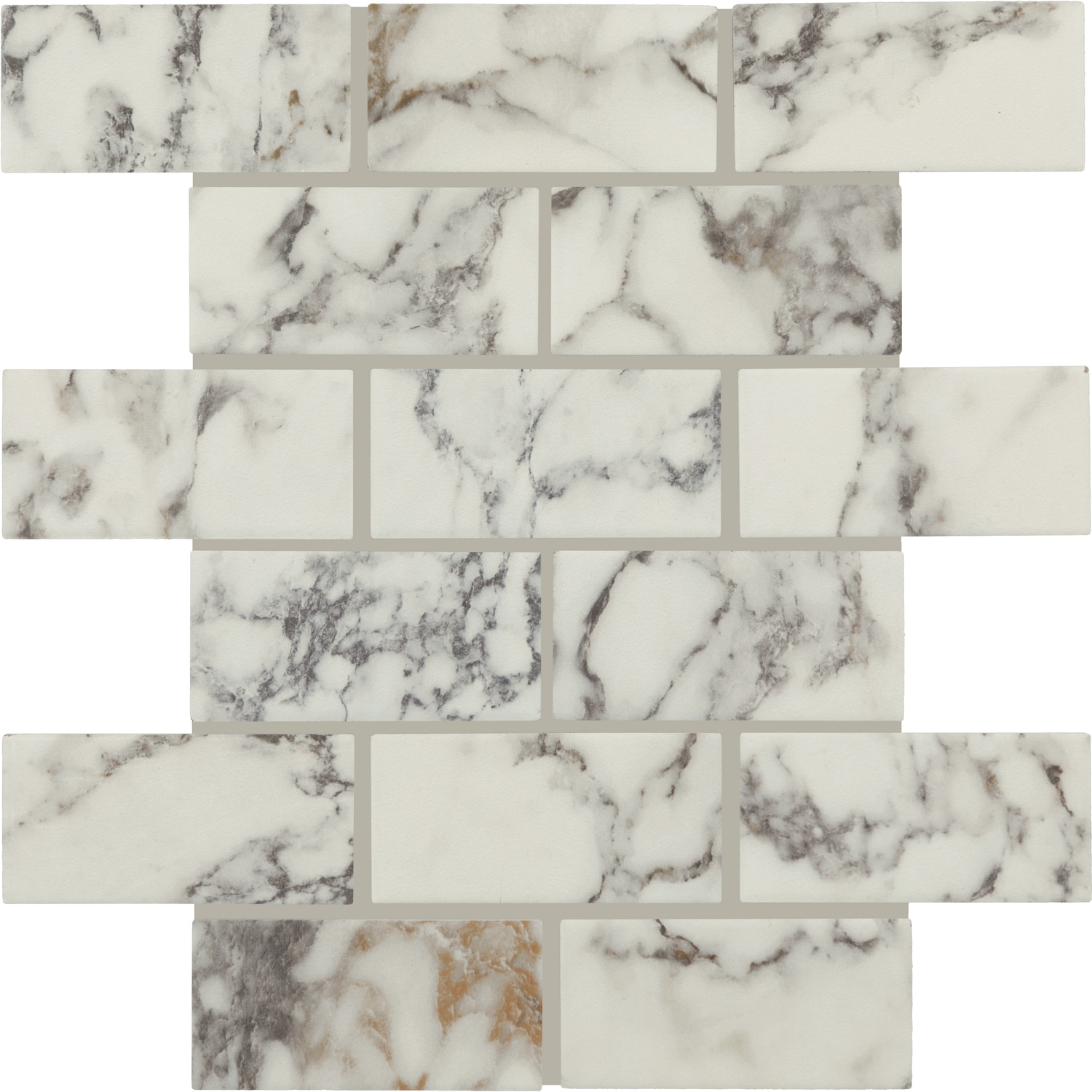 STAINMASTER SM4724BJXTMTLW Calacatta Bold 12-in x 12-in Matte Ceramic Stone Look Mosaic Wall Tile (0.83-sq. ft/ Piece)