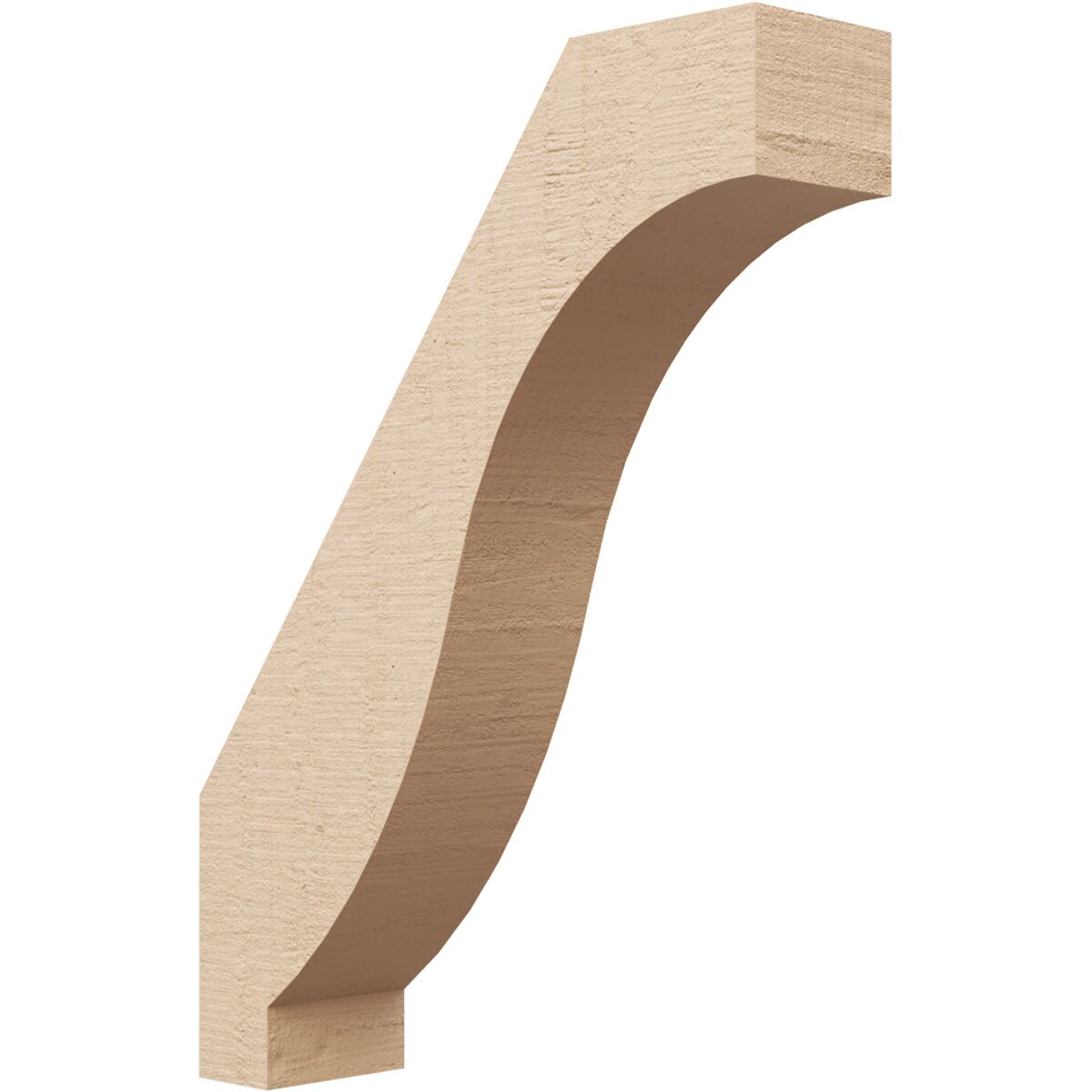 Ekena Millwork BRCUR03X12X16BKRRCPR 3-in x 16-in x 12-in Primed Urethane Baker Rough Cedar Woodgrain TimberThane Knee Brace