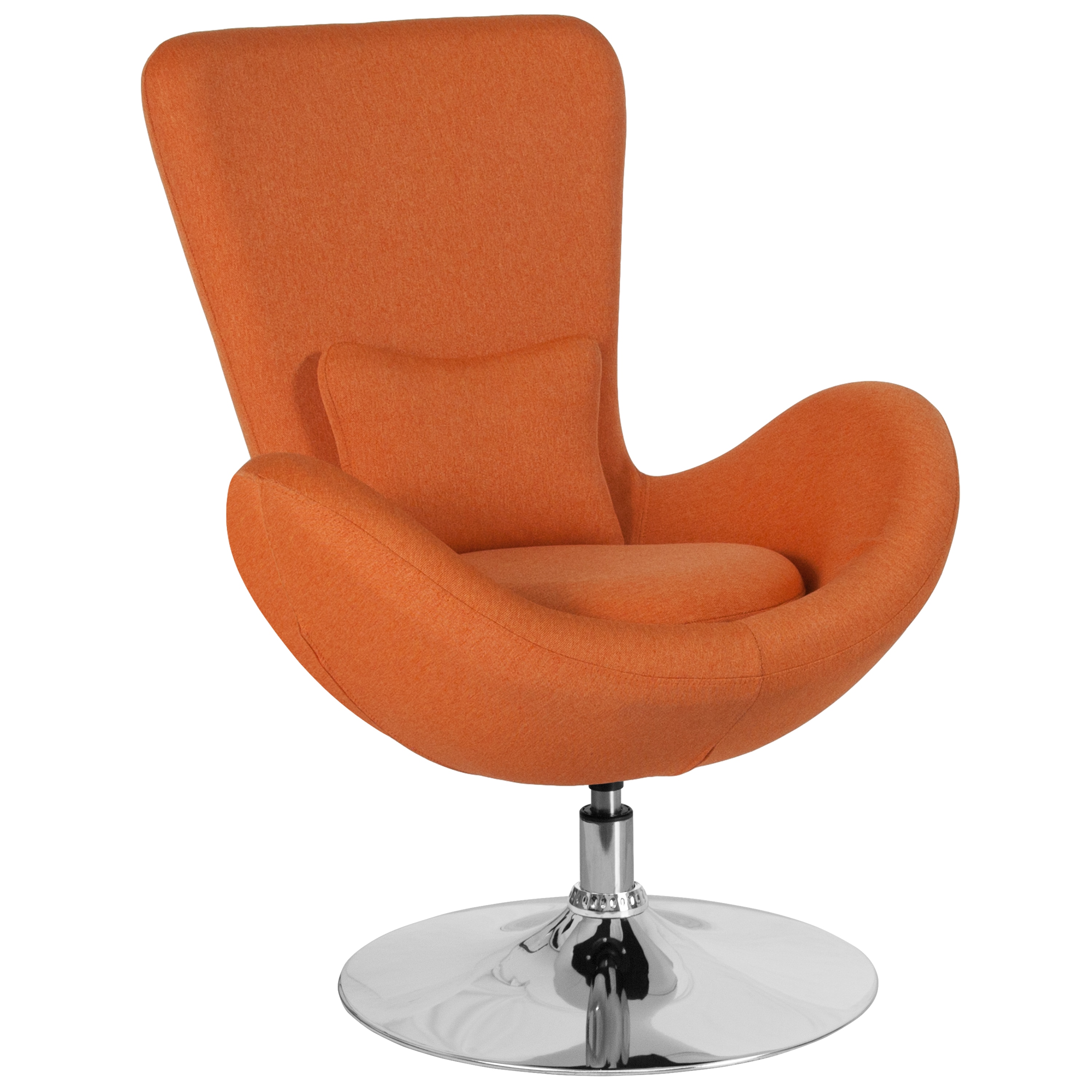 Flash Furniture 889142060901 Egg Modern Orange Fabric Swivel Accent Chair