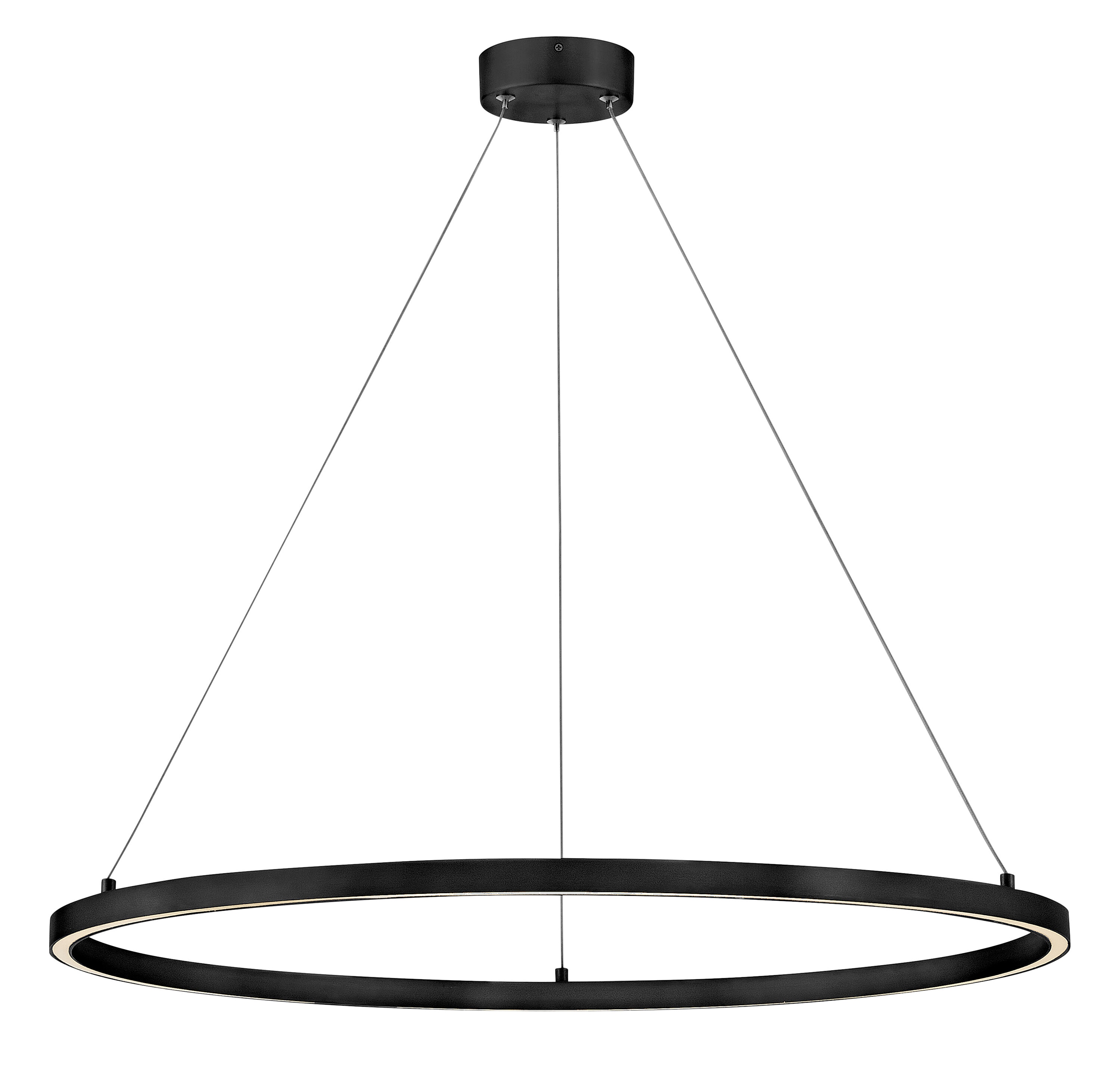 Lark 83465BK Kenna 1 -Light Satin Black Modern/contemporary Integrated LED For Use in Bedrooms, Dining Rooms, Foyers, Kitchens, Living Rooms Chandelier