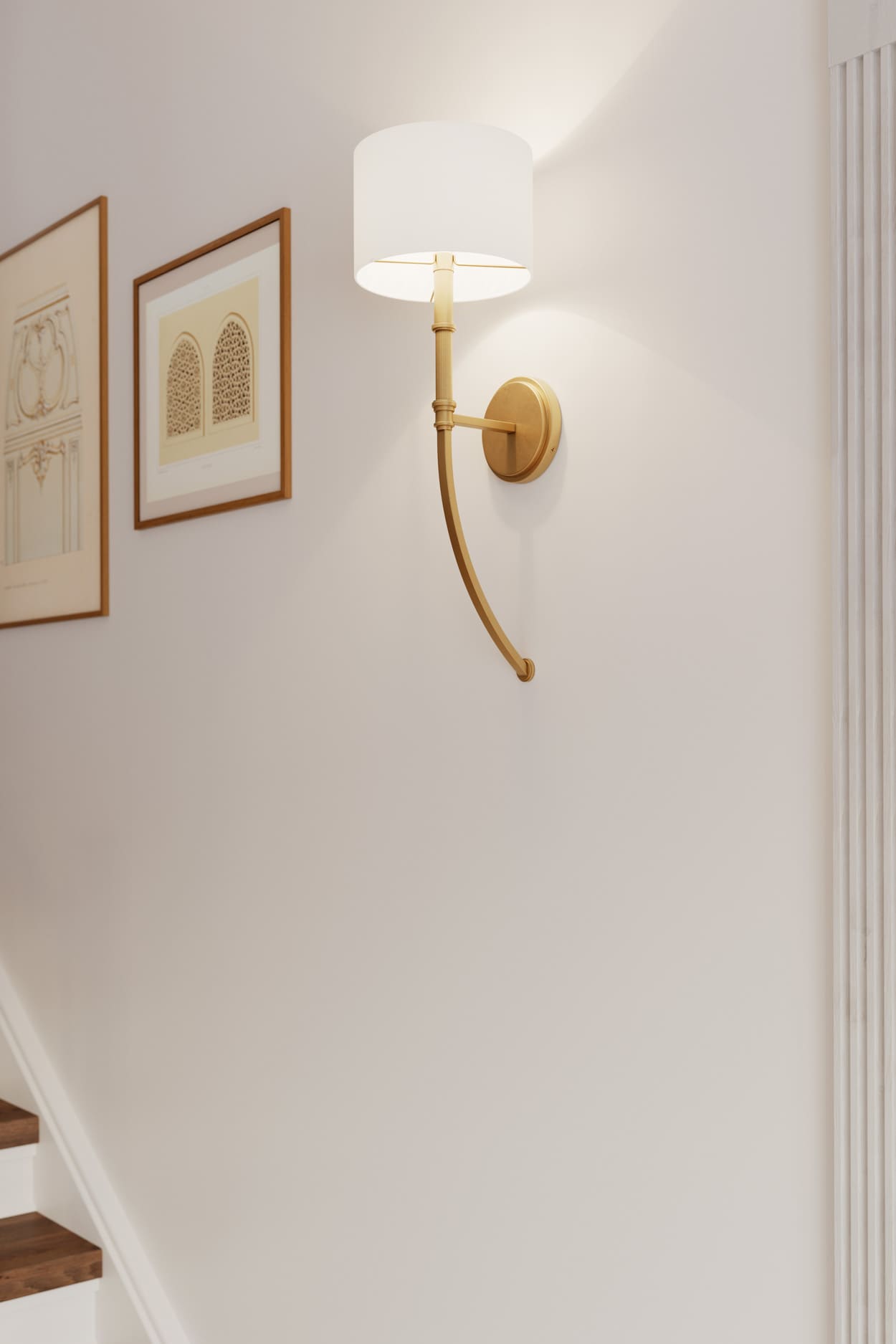 Minka Lavery Molvene 8-in W 1 -Light Satin Brass Transitional Hardwired Dry Wall Sconce