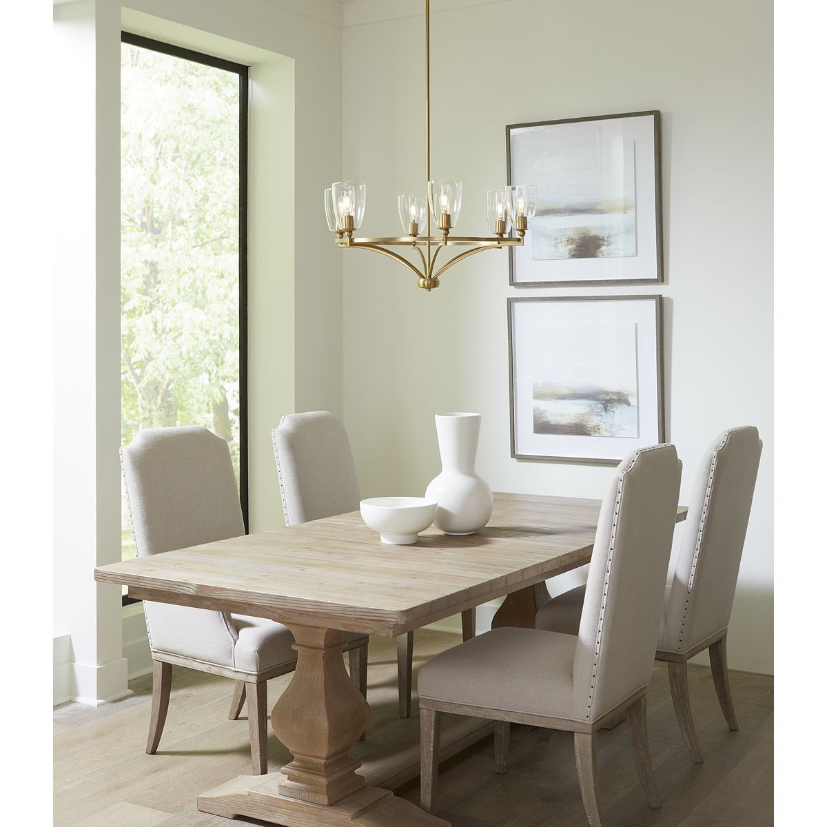 Parkhurst Brushed Bronze 6-Light Glass Chandelier