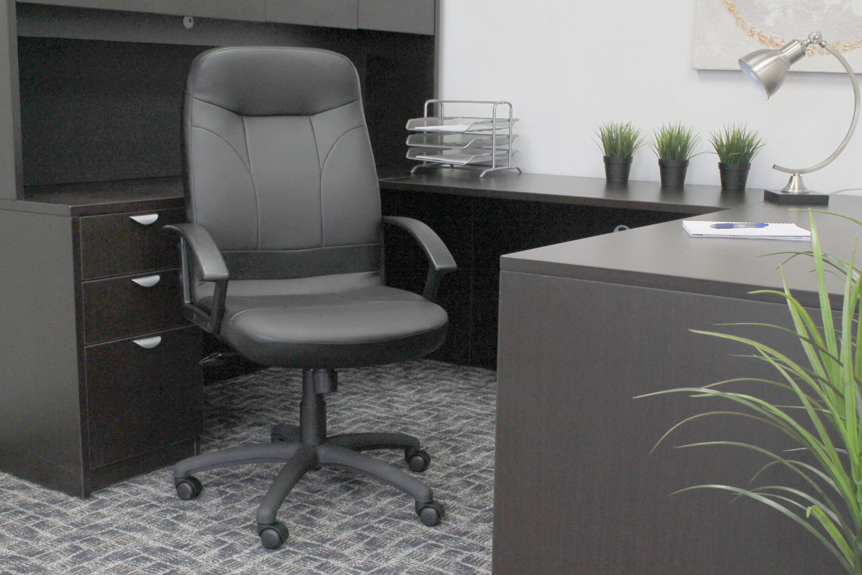 Black Leather High Back Executive Ergonomic Swivel Chair