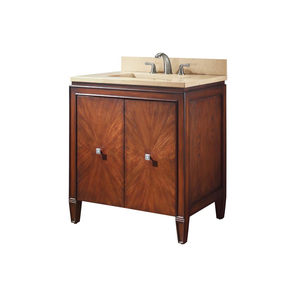 Brentwood 31" Walnut Wood Single Bathroom Vanity Base