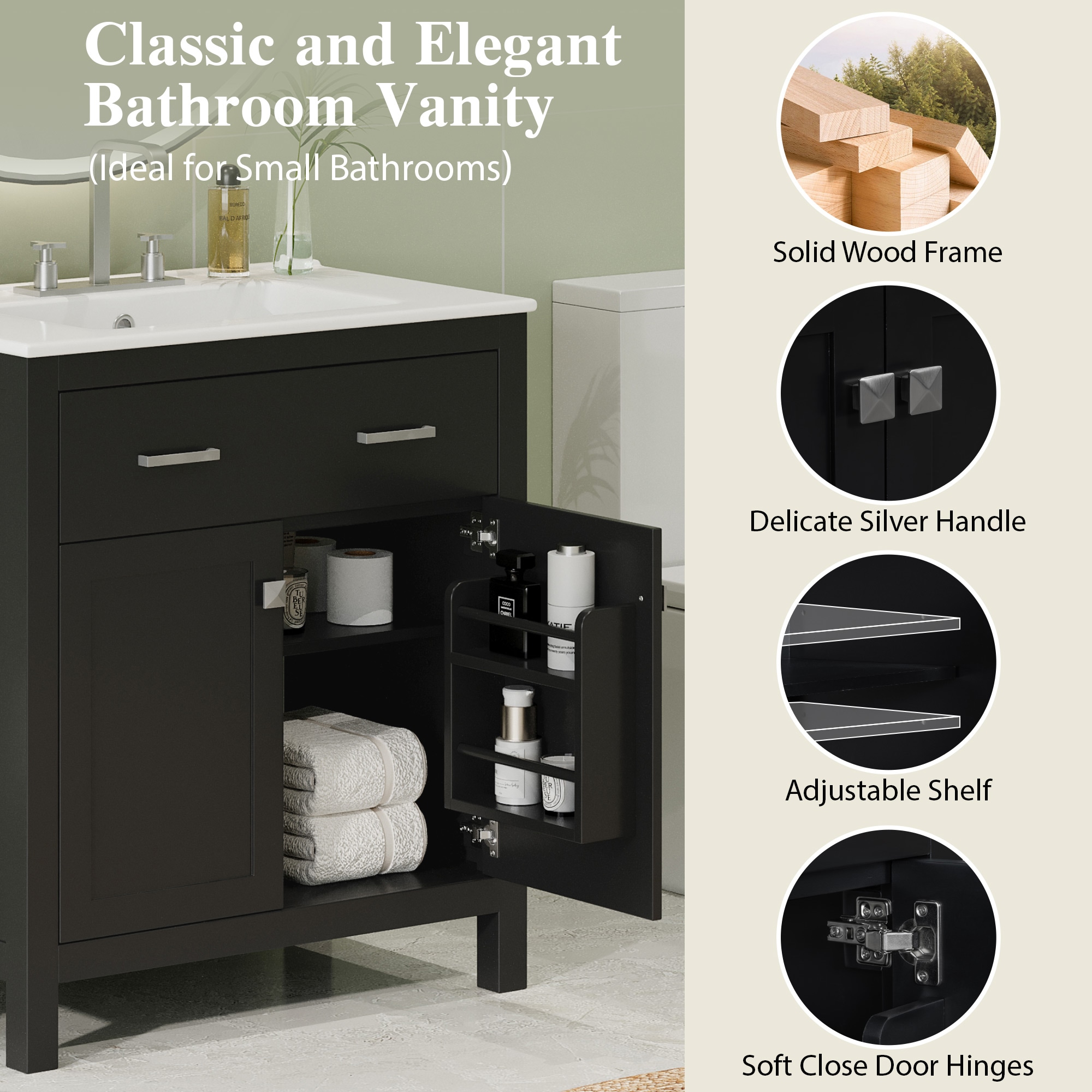 WELLFOR TO-AL-BV36WH Bath-Vanity-Combo - View #4