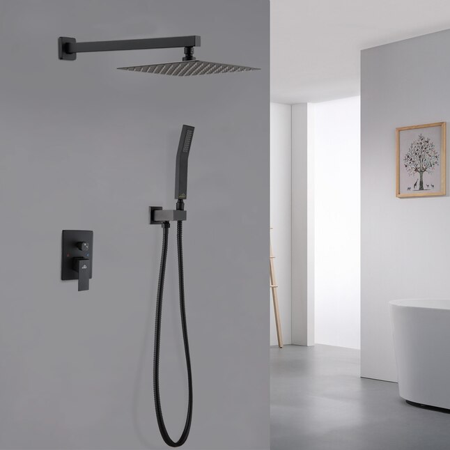 CASAINC Shower System Matte Black Waterfall Built-In Shower Faucet ...